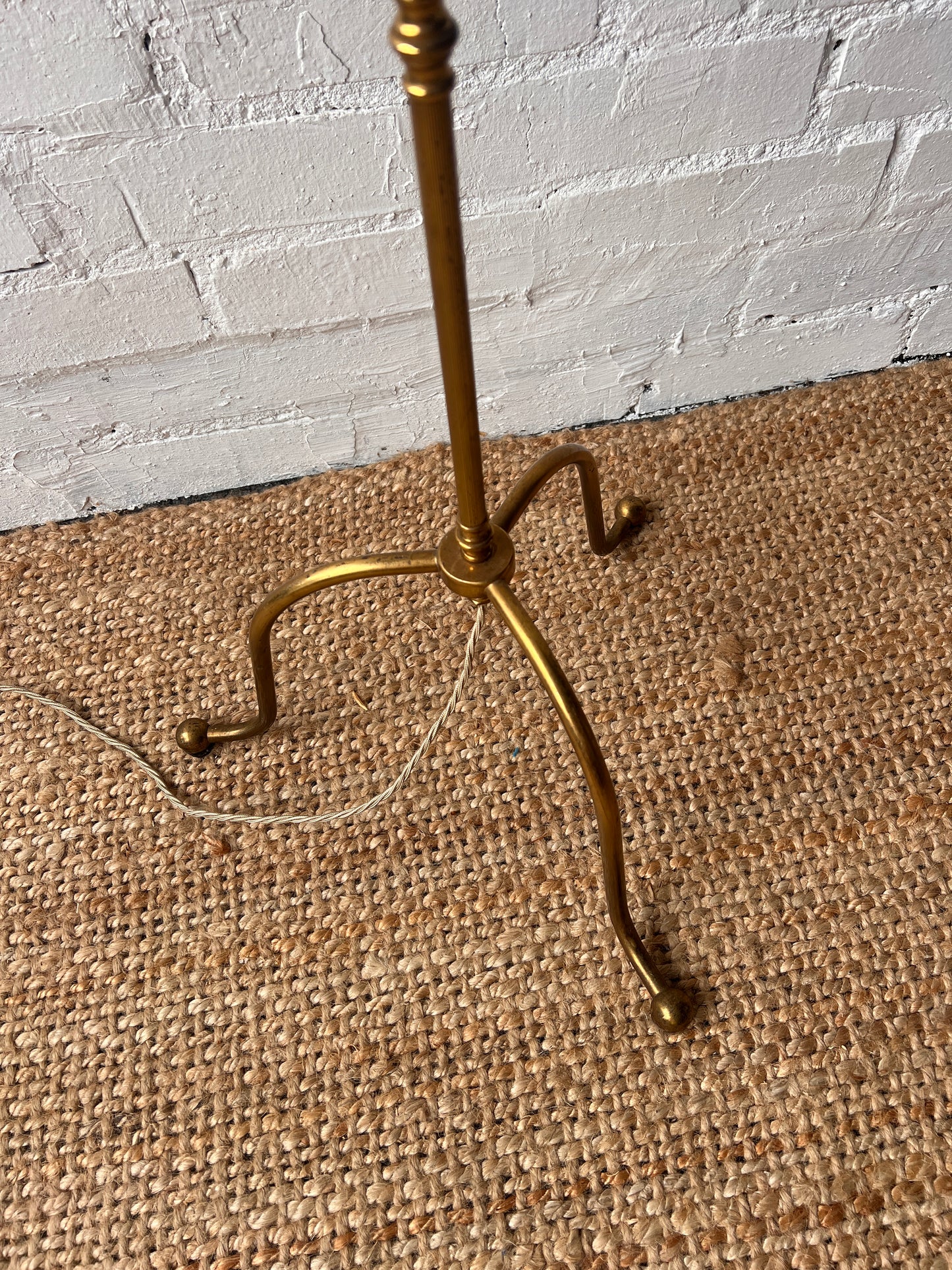 FRENCH BRASS TRIPOD FLOOR LAMP