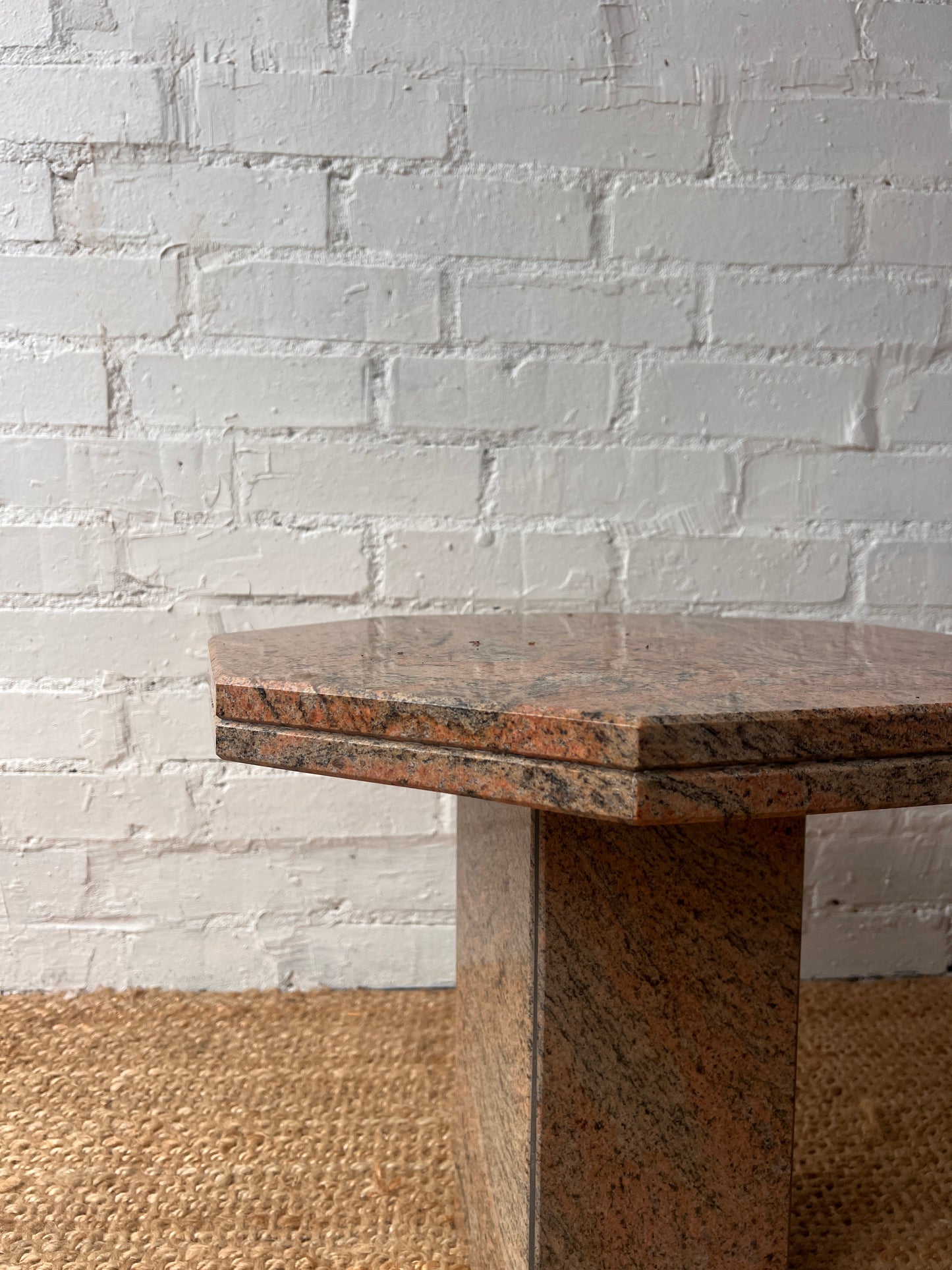 LARGE RED GRANITE SIDE TABLE