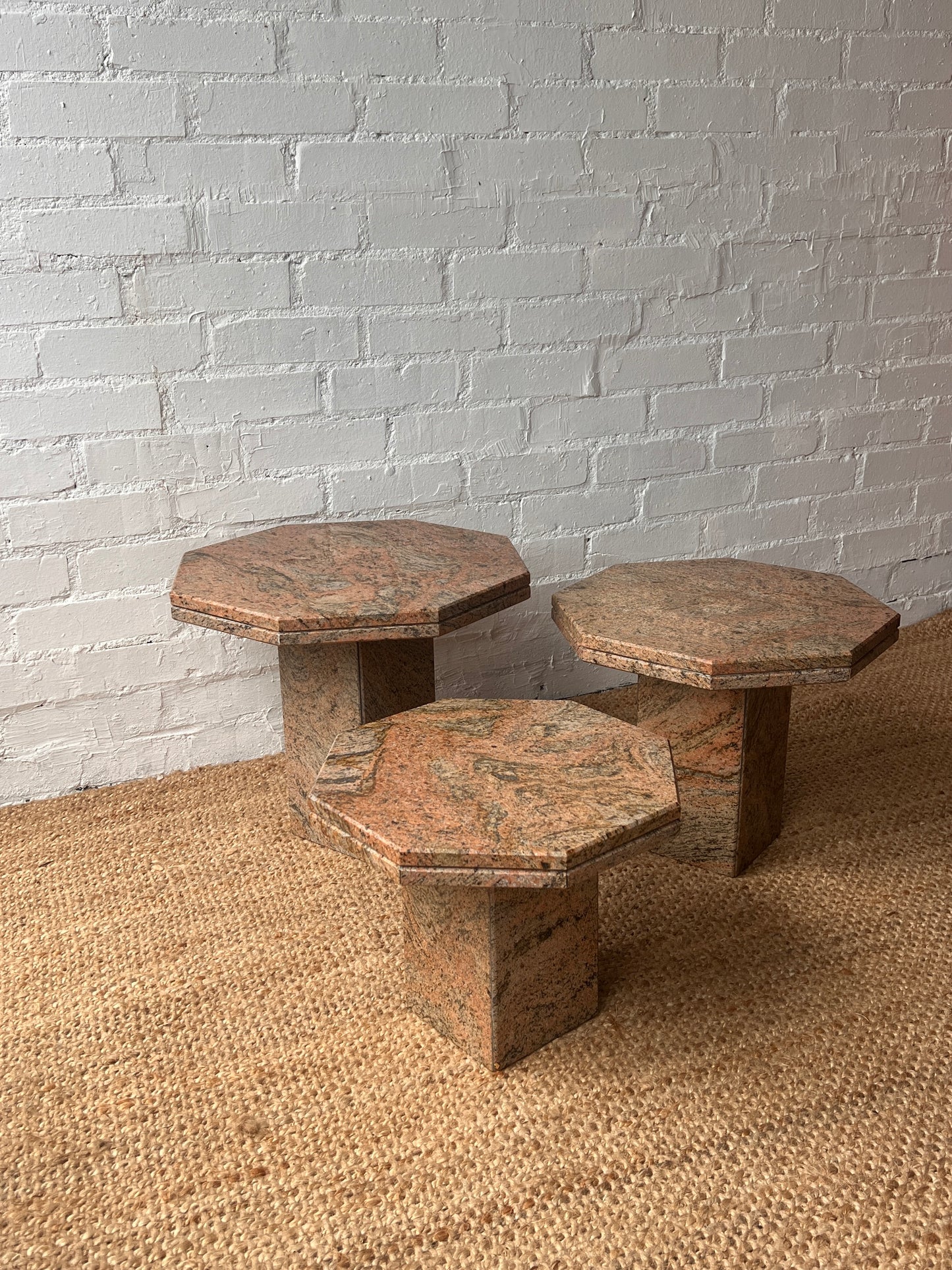 MEDIUM RED GRANITE SIDE TABLE
