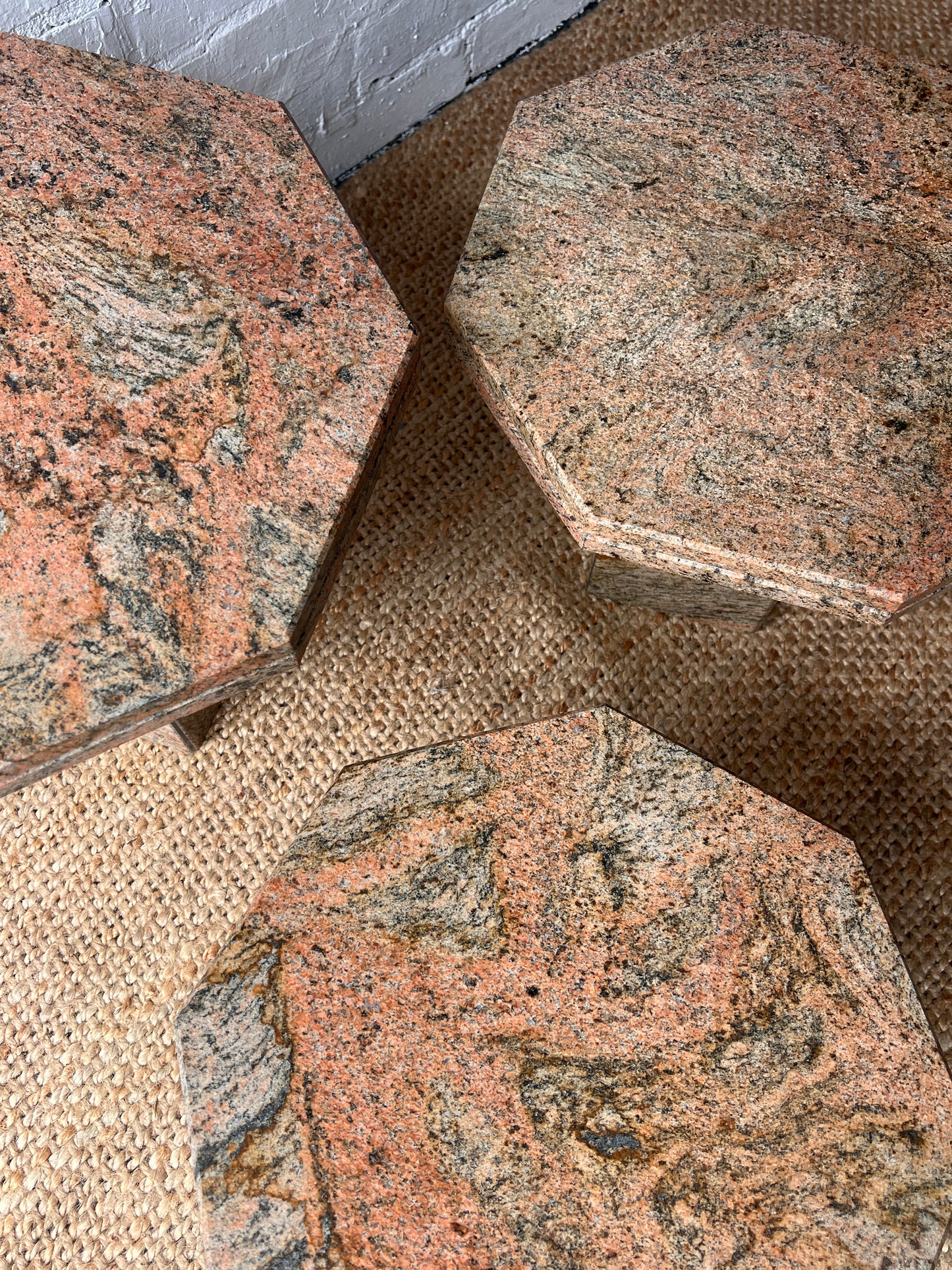 SMALL RED GRANITE SIDE TABLE