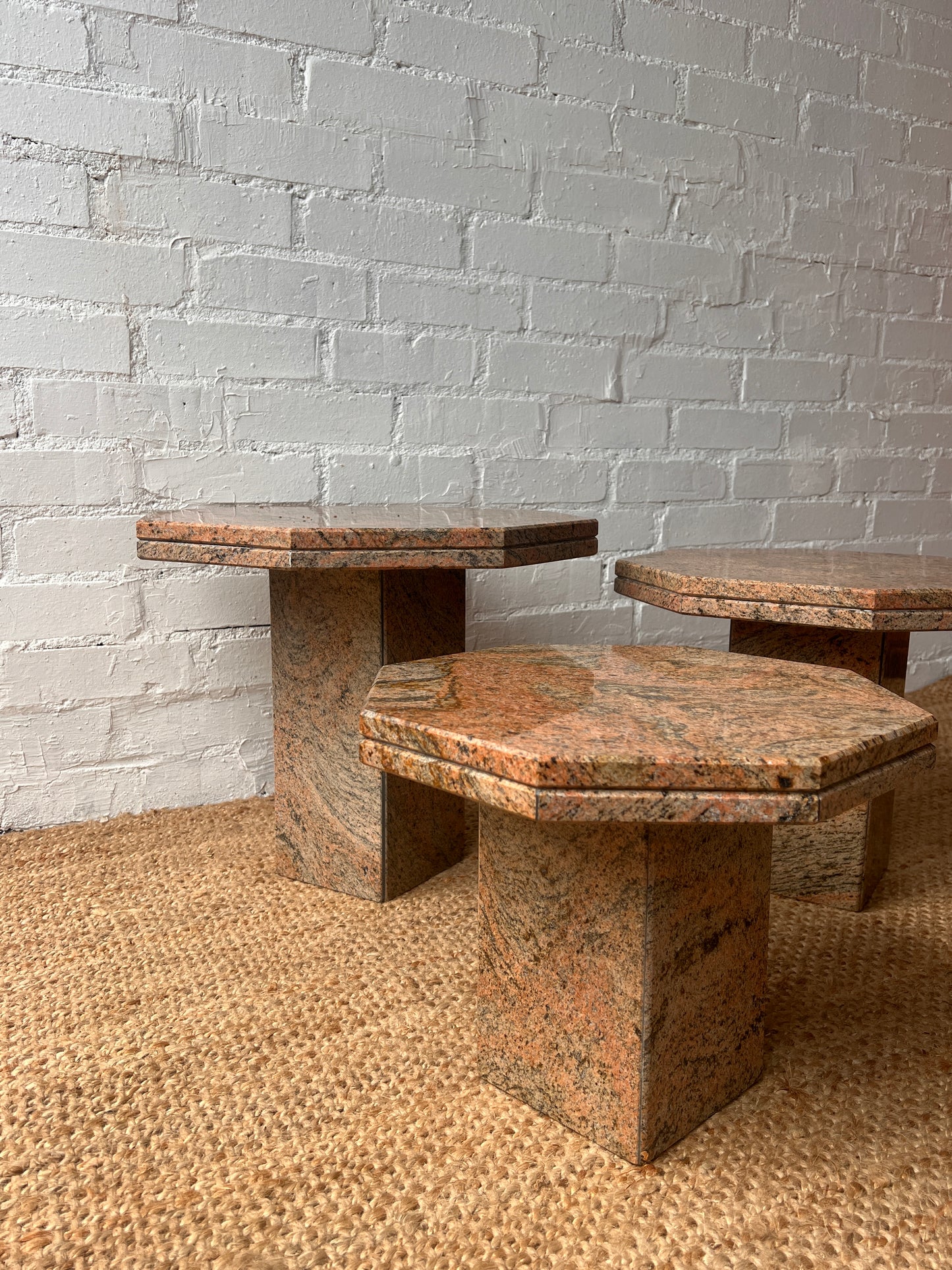 MEDIUM RED GRANITE SIDE TABLE