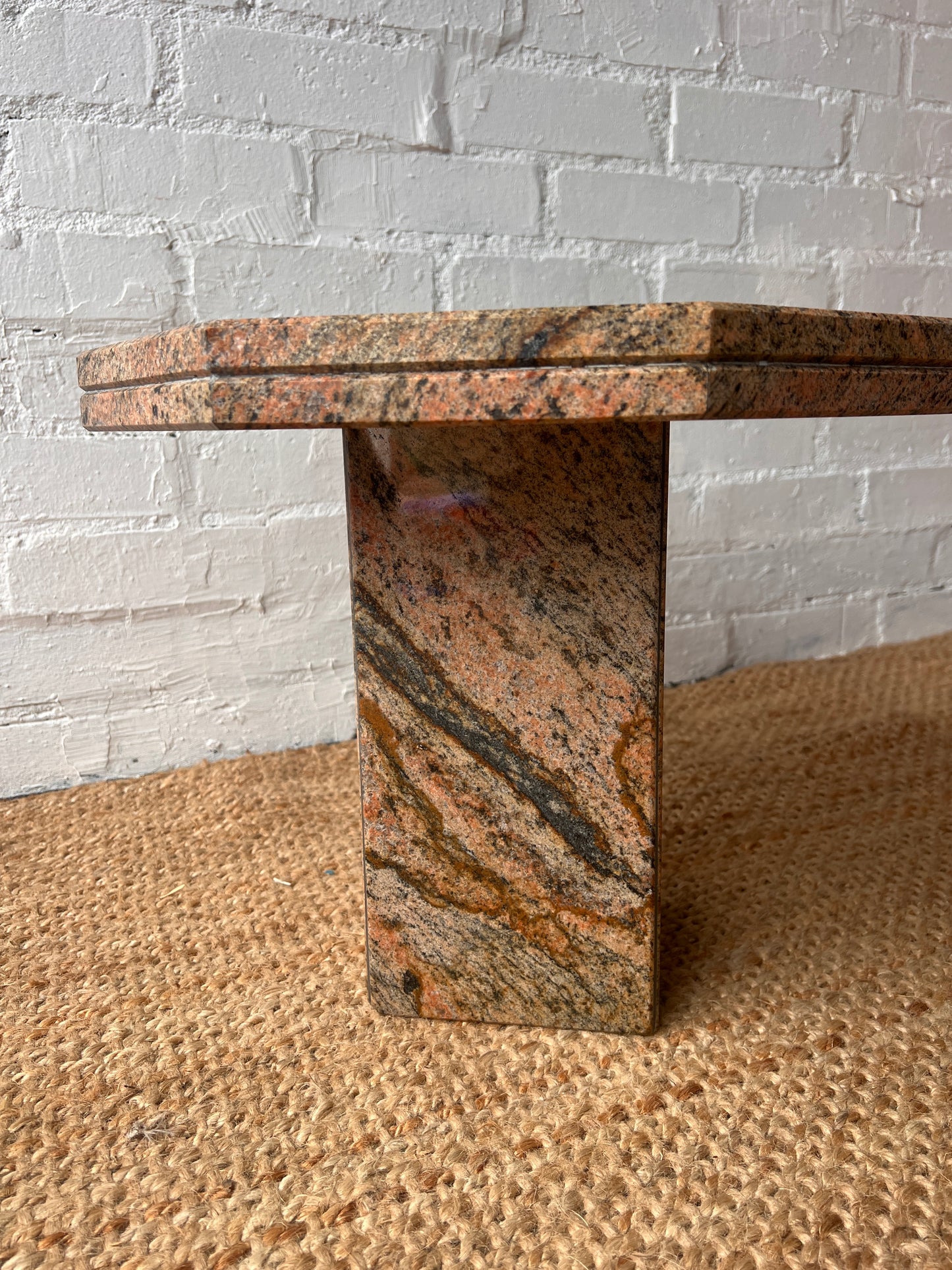 MEDIUM RED GRANITE SIDE TABLE