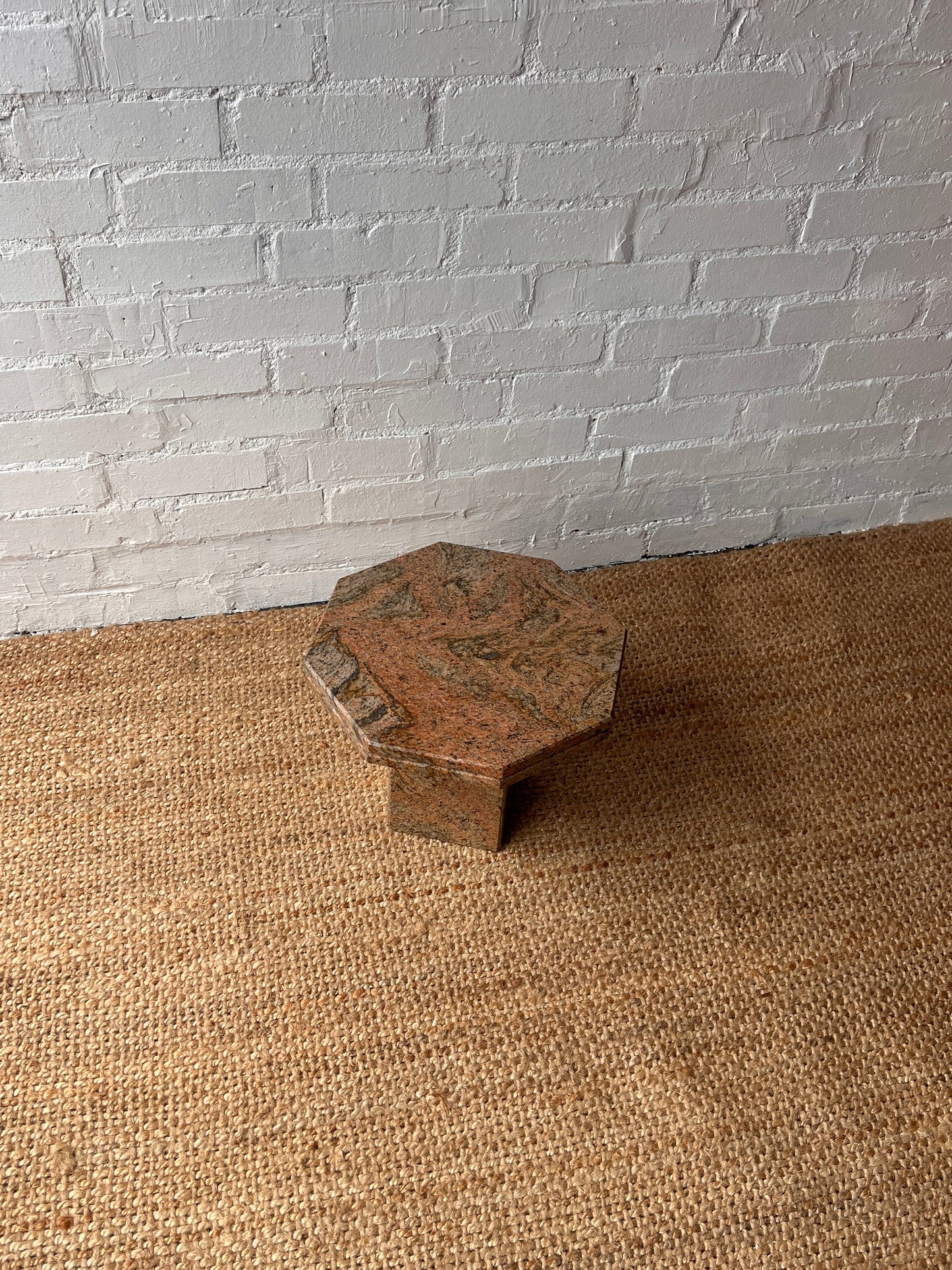 SMALL RED GRANITE SIDE TABLE