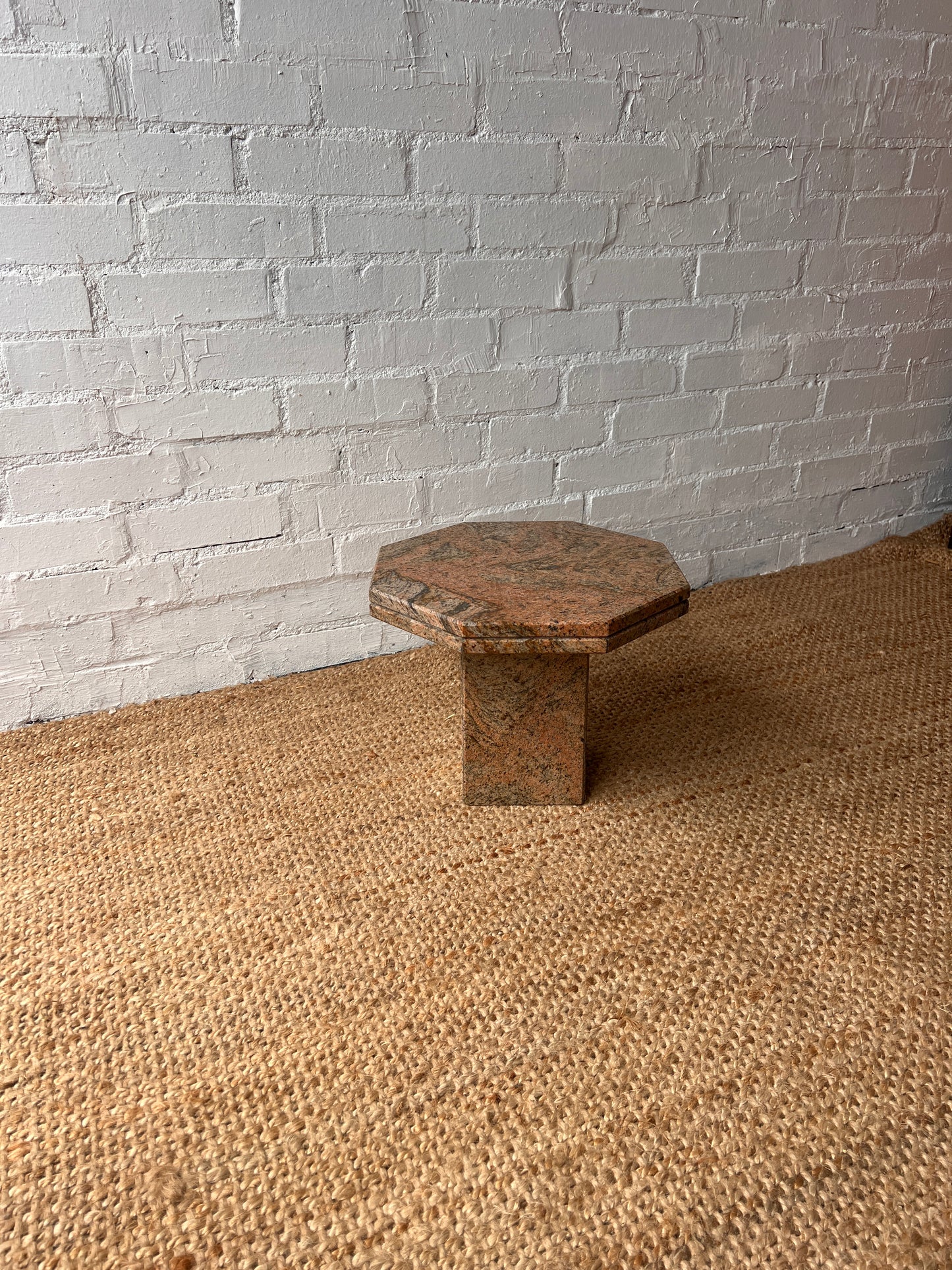 SMALL RED GRANITE SIDE TABLE