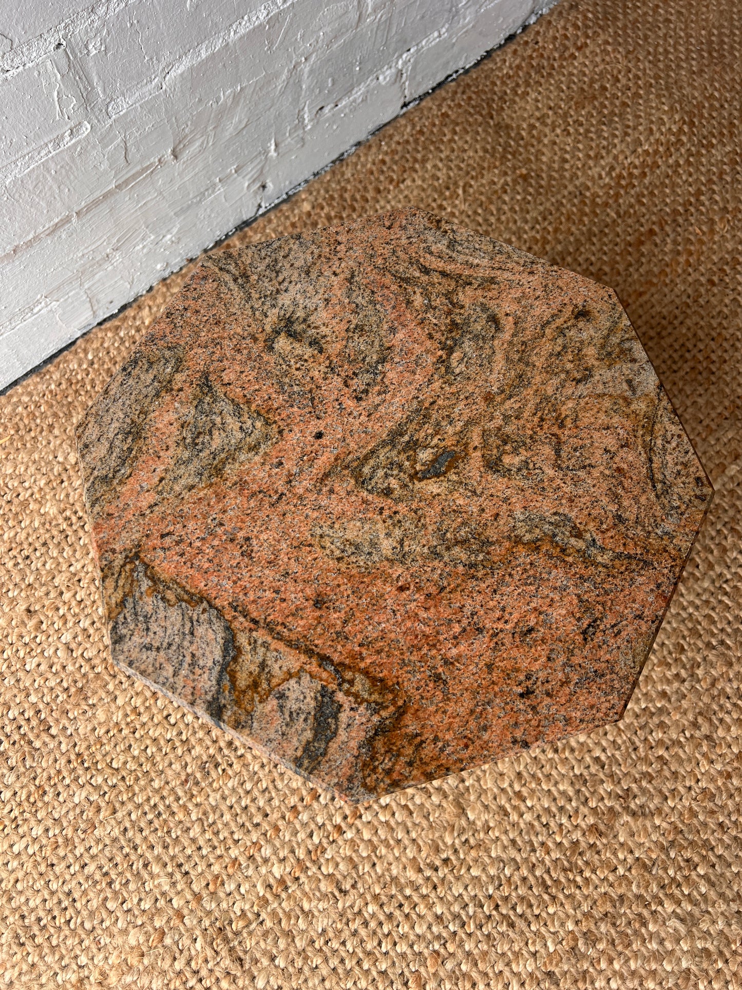 SMALL RED GRANITE SIDE TABLE
