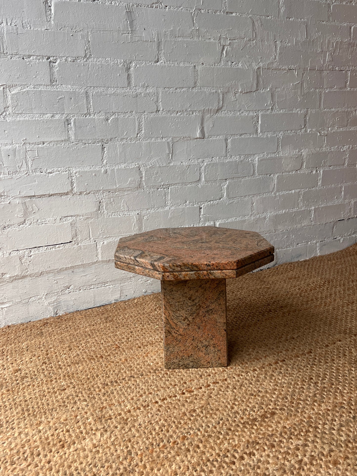 SMALL RED GRANITE SIDE TABLE