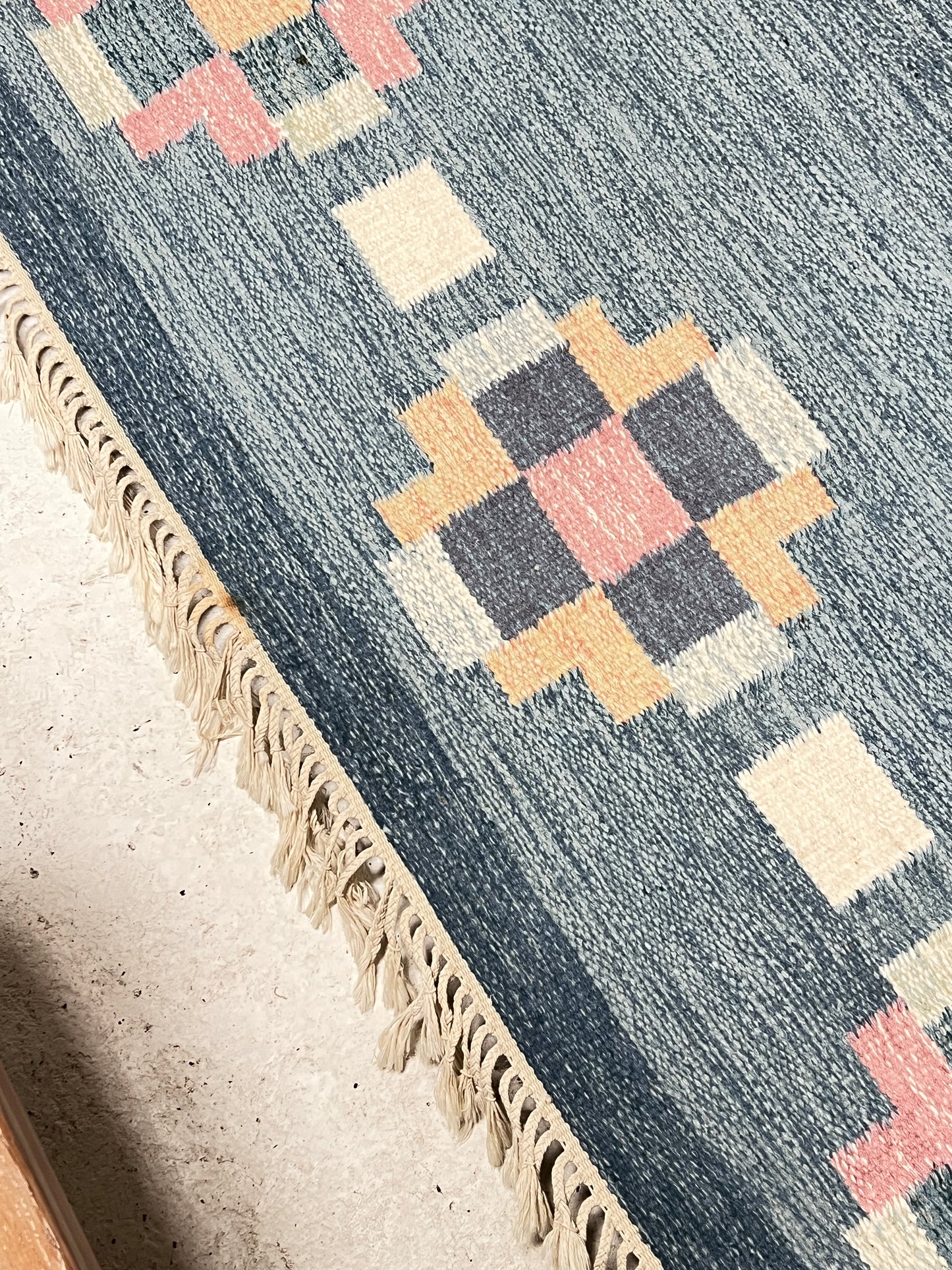 LARGE BLUE SWEDISH RUG