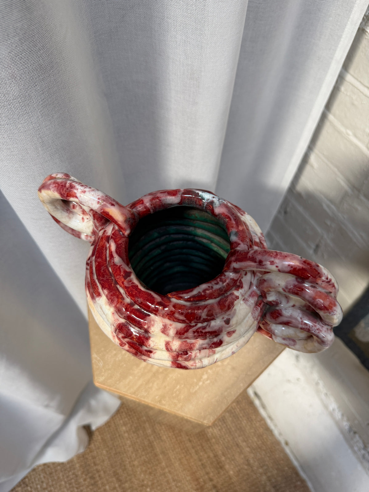 FRENCH RED COILED VASE