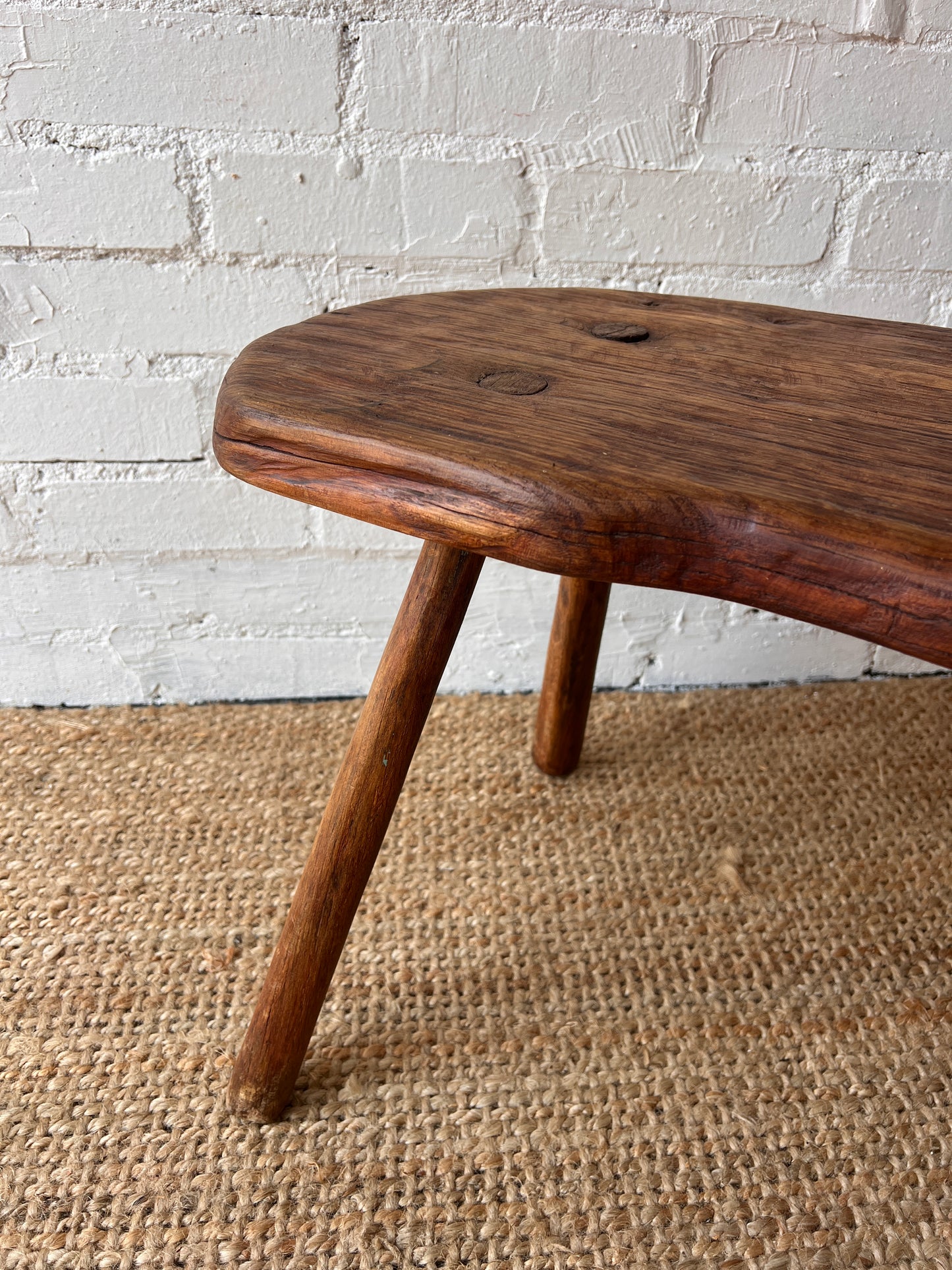 FRENCH LIVE EGE CURVED OAK BENCH