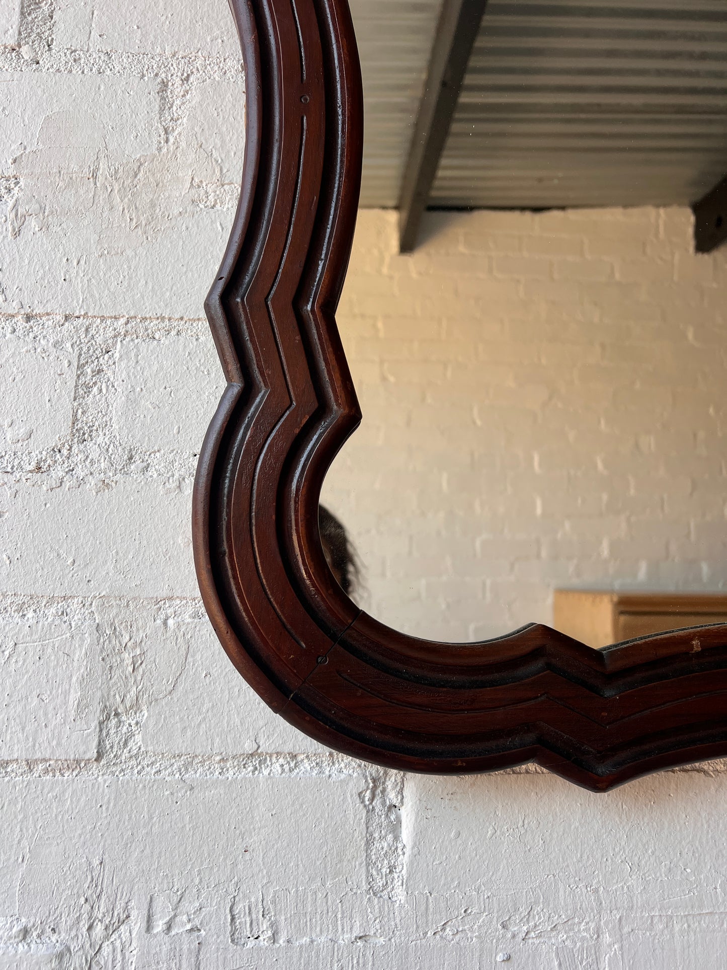 WOODEN ZIG ZAG MIRROR