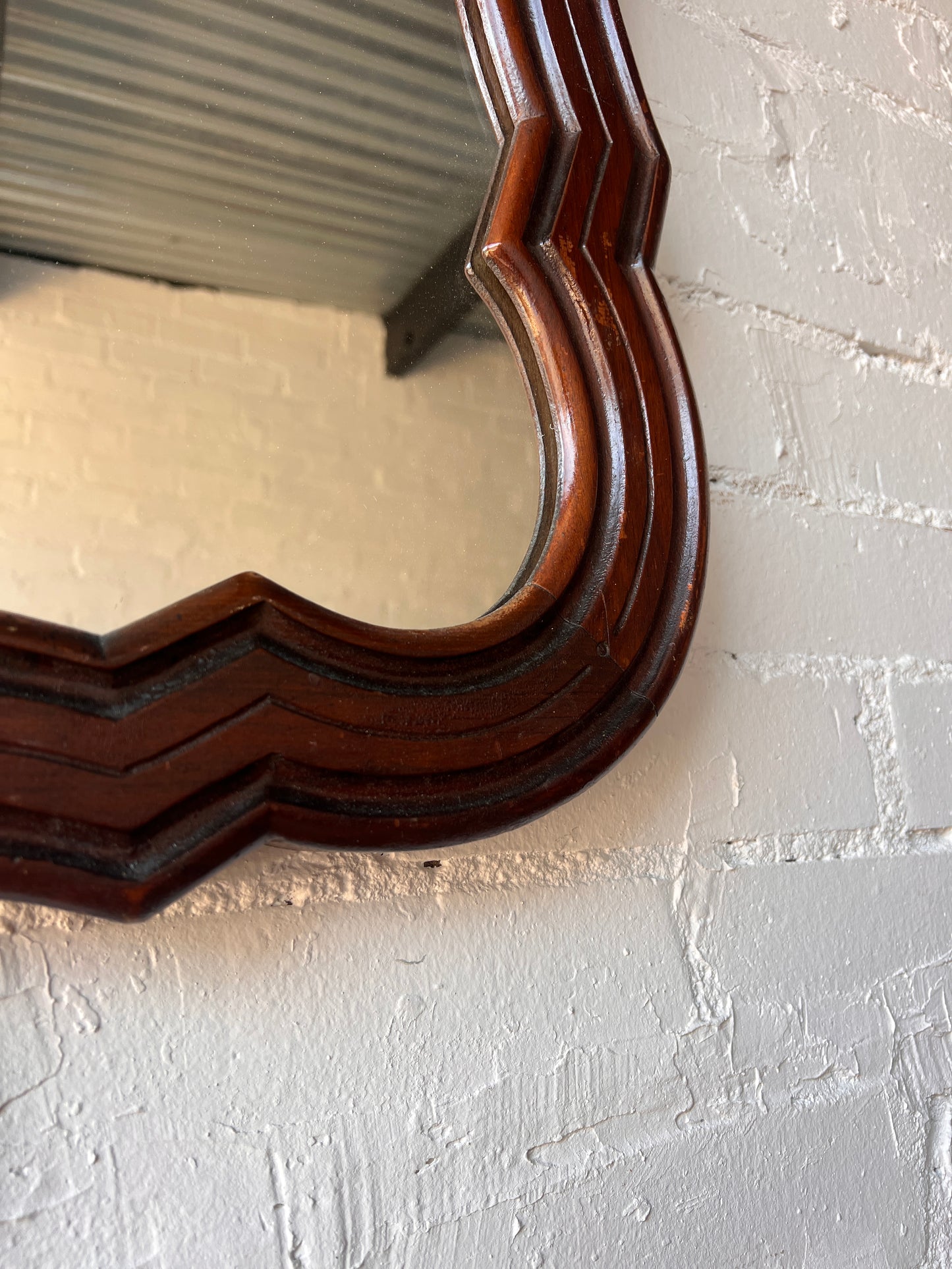 WOODEN ZIG ZAG MIRROR