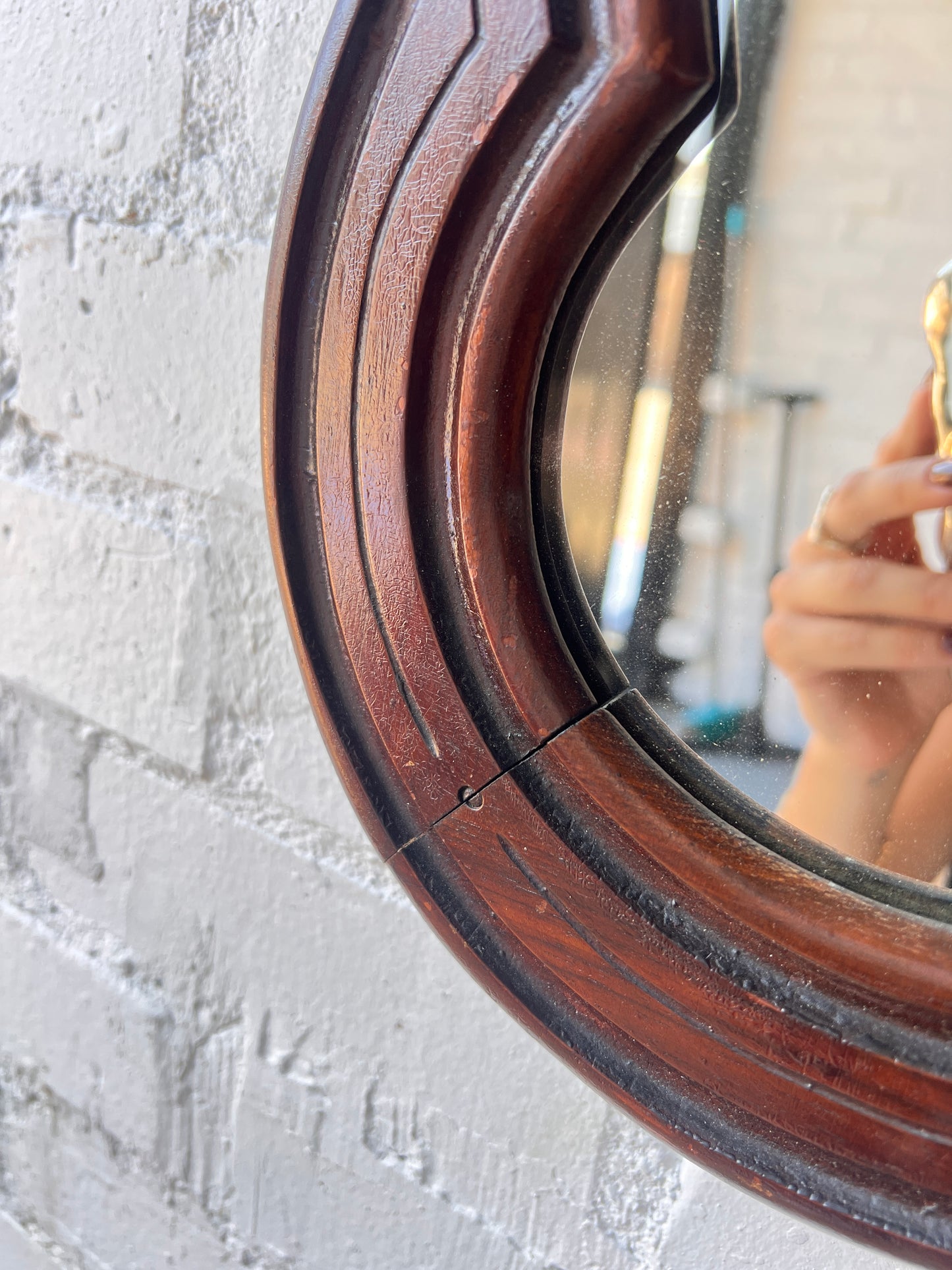 WOODEN ZIG ZAG MIRROR