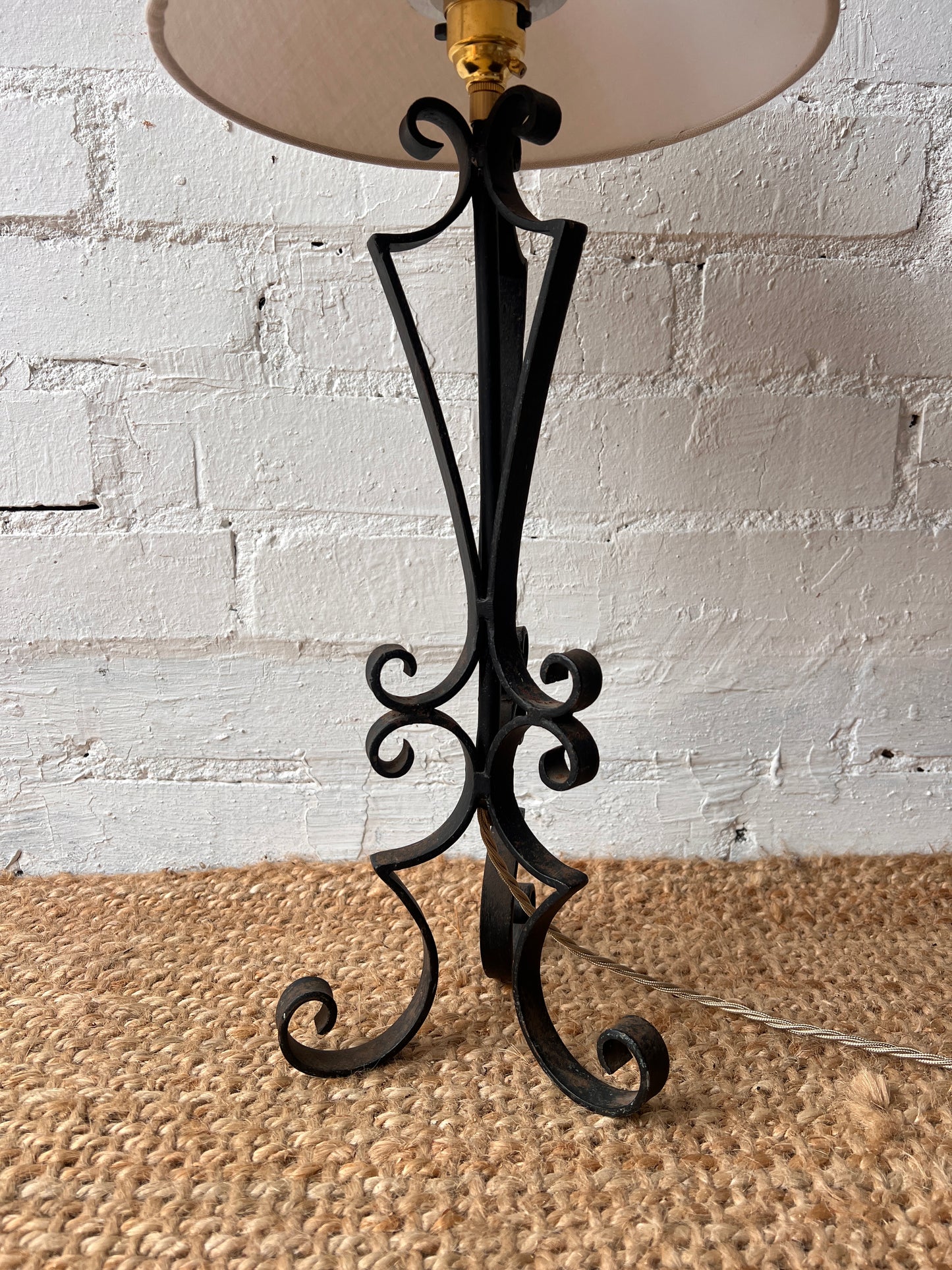 BLACK IRON FRENCH LAMP