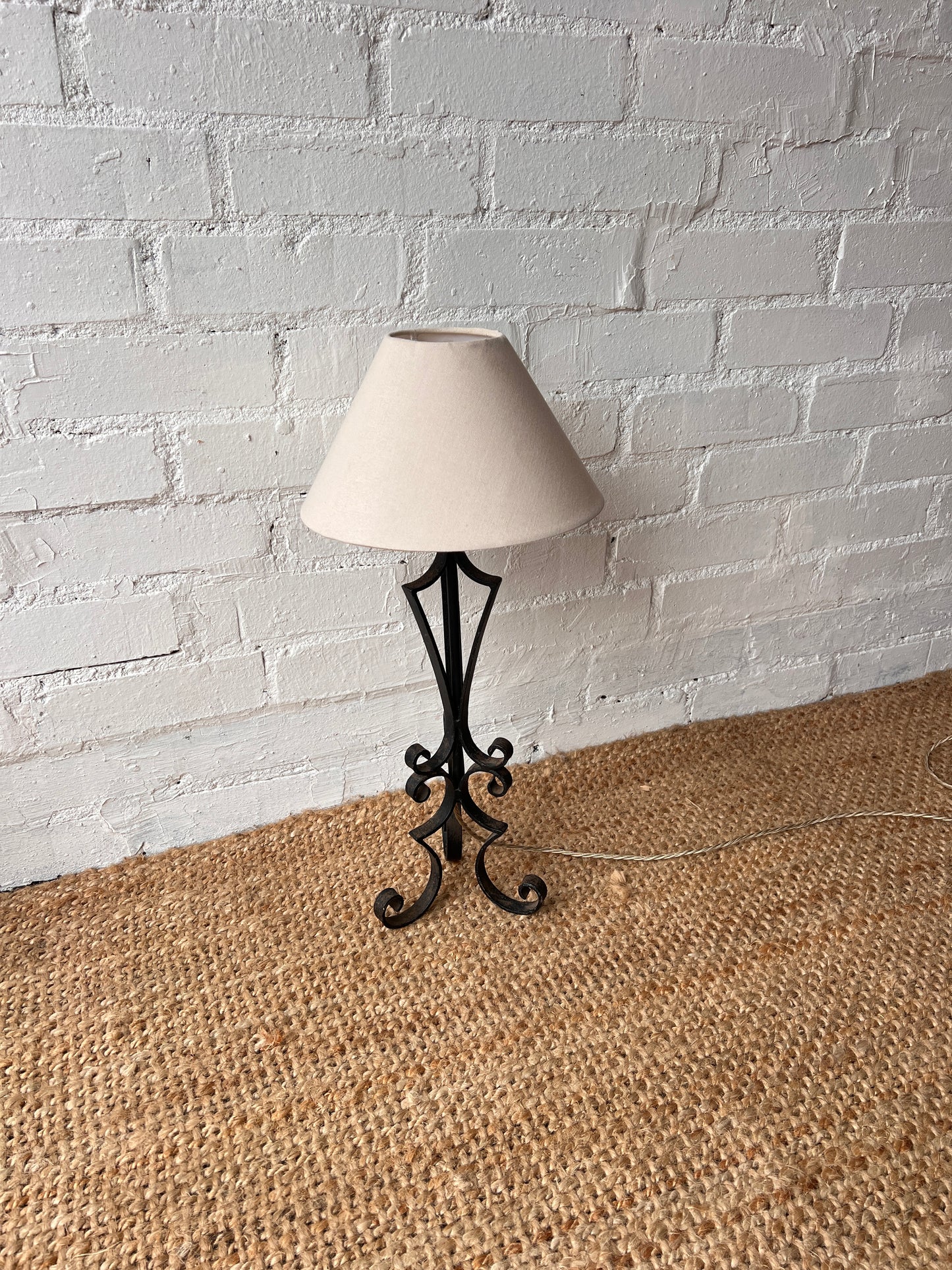 BLACK IRON FRENCH LAMP