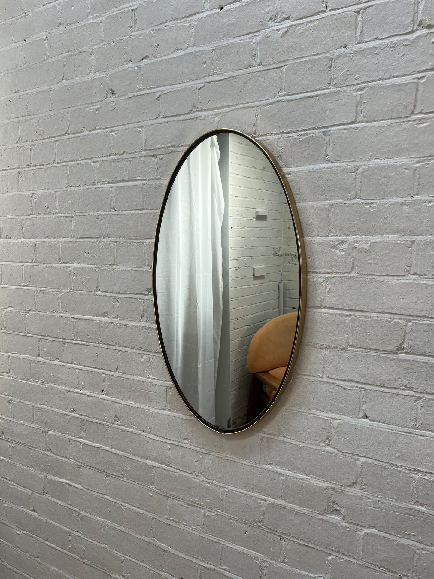 BRASS OVAL MIRROR