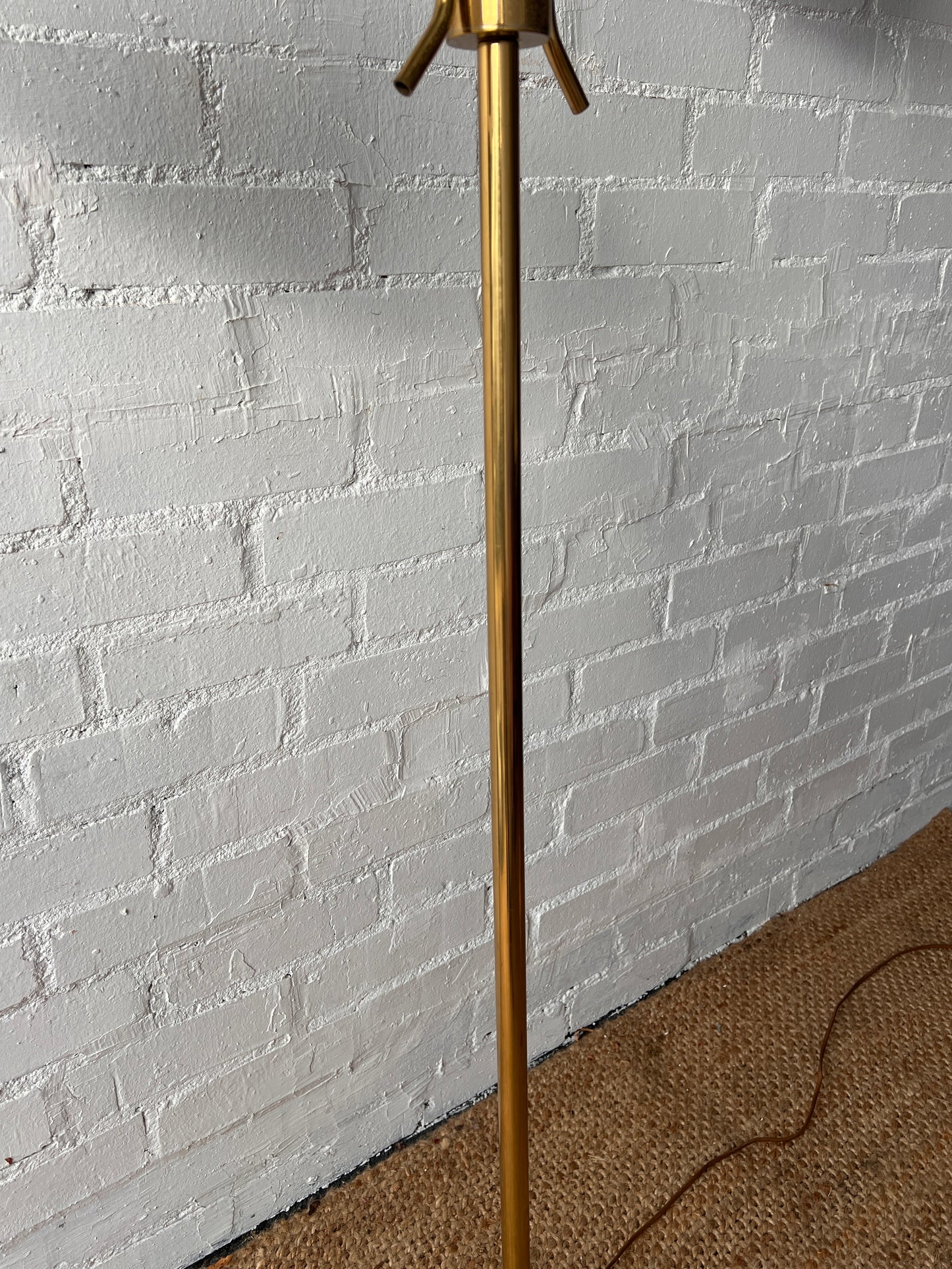 TWO ARM SWEDISH BRASS FLOOR LAMP