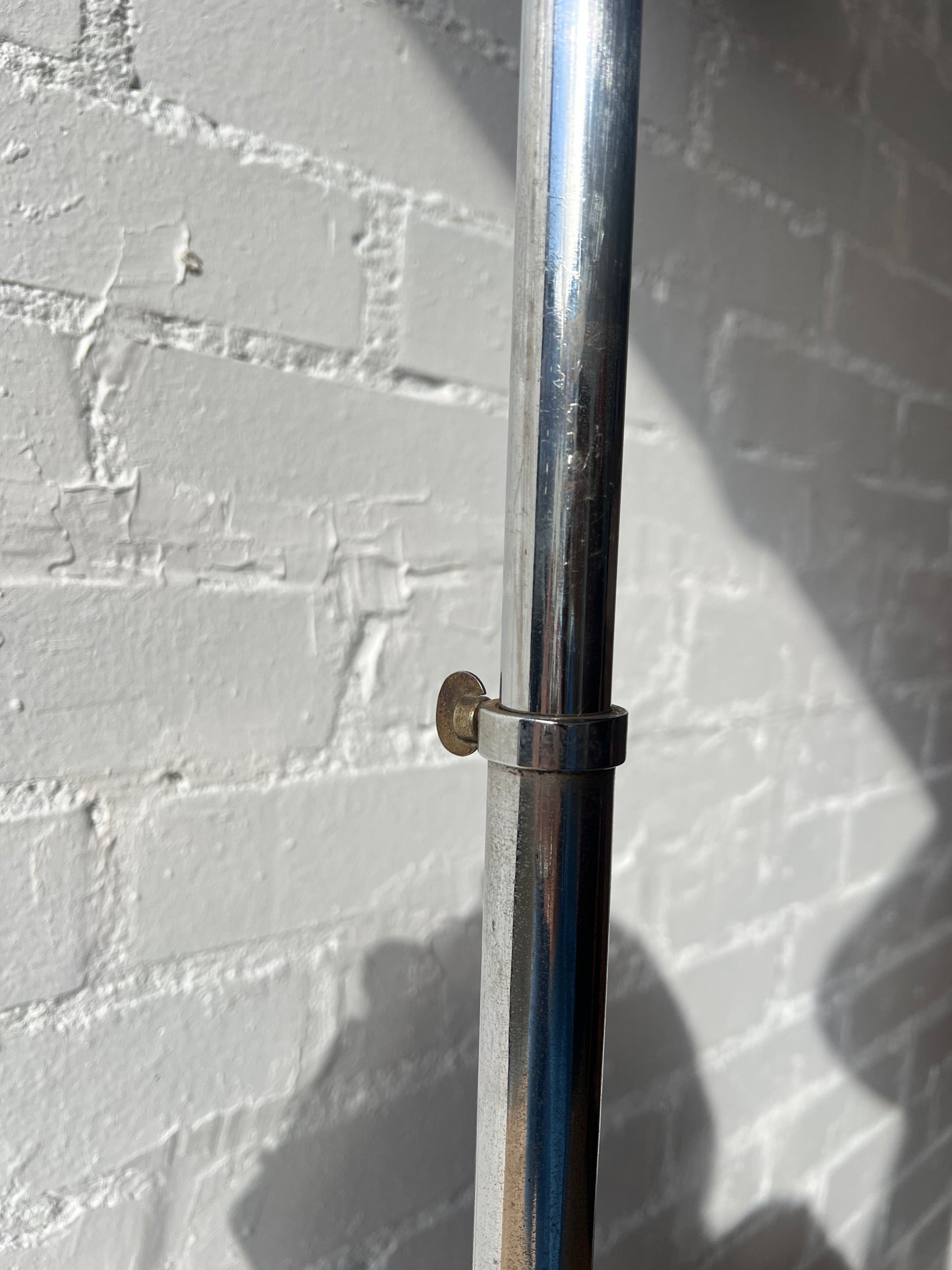 CHROME FLOOR LAMP WITH PLEATED SHADE