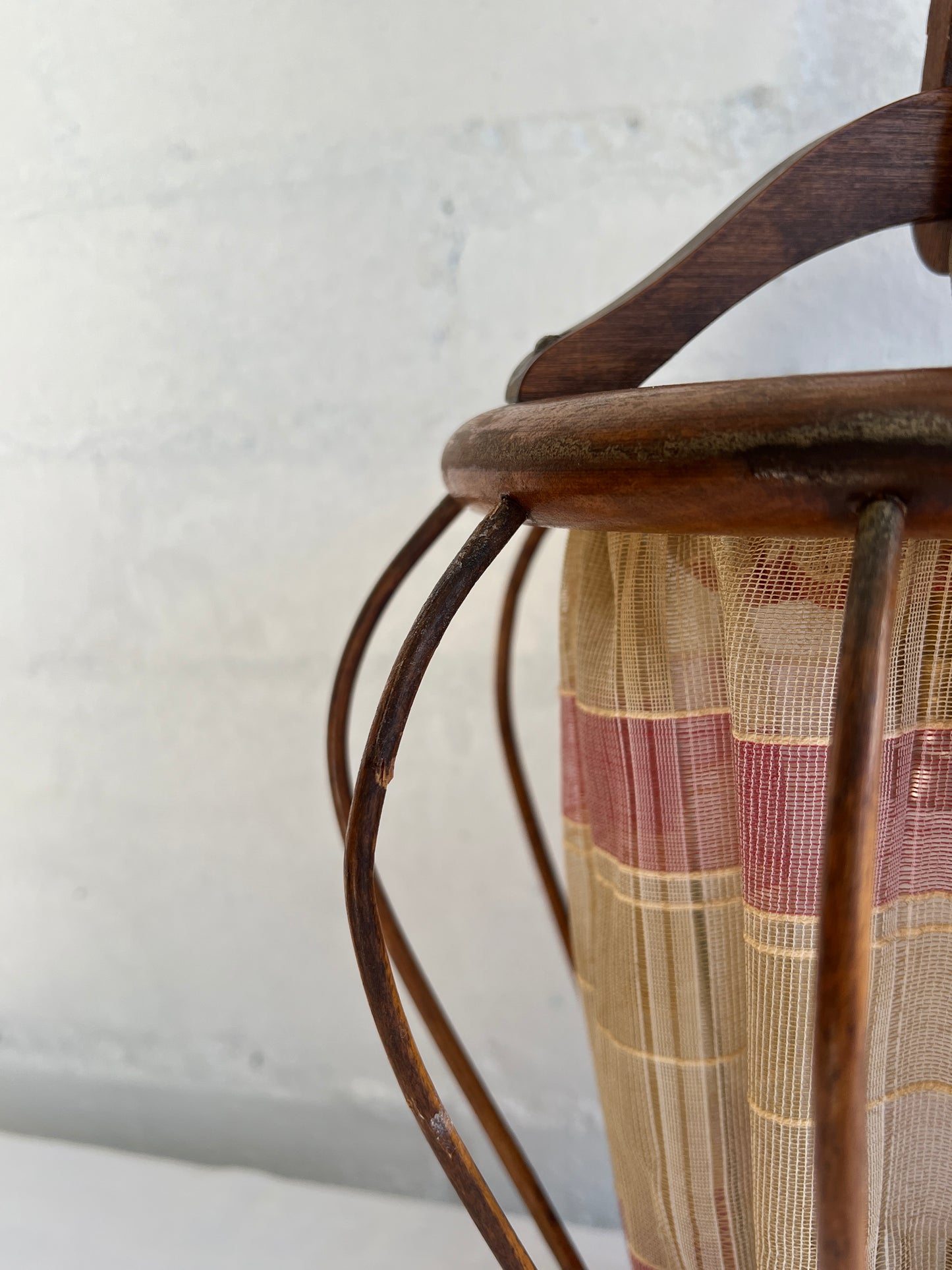 30S TEAK & PINK CEILING PENDANT