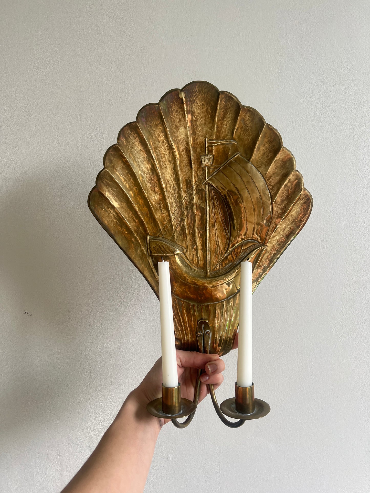 PAIR OF LARGE SWEDISH BOAT SCONCES