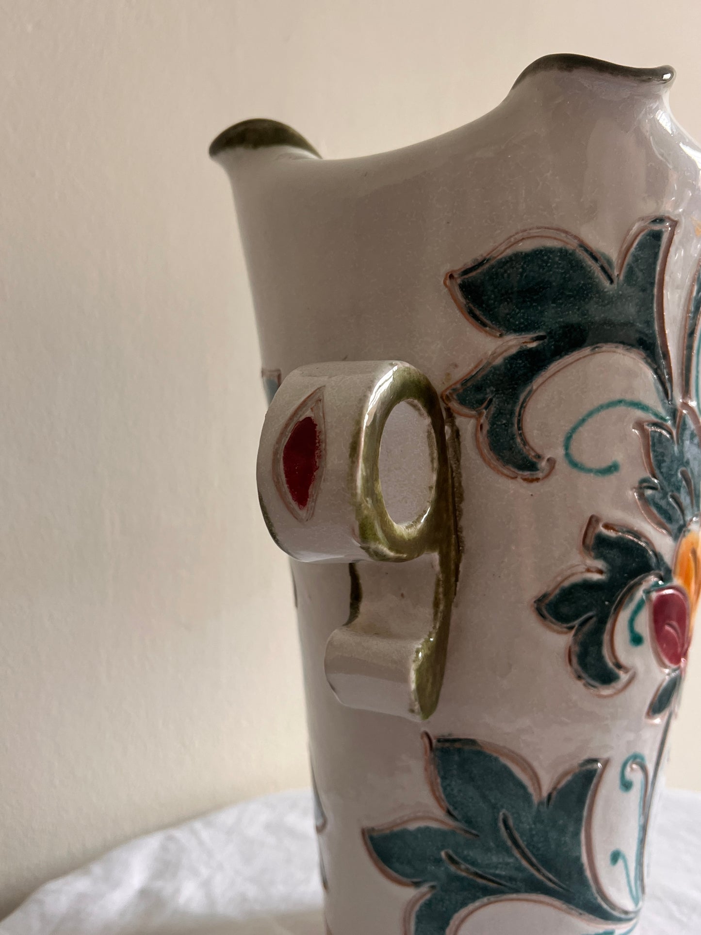 FLORAL CERAMIC ITALIAN VASE