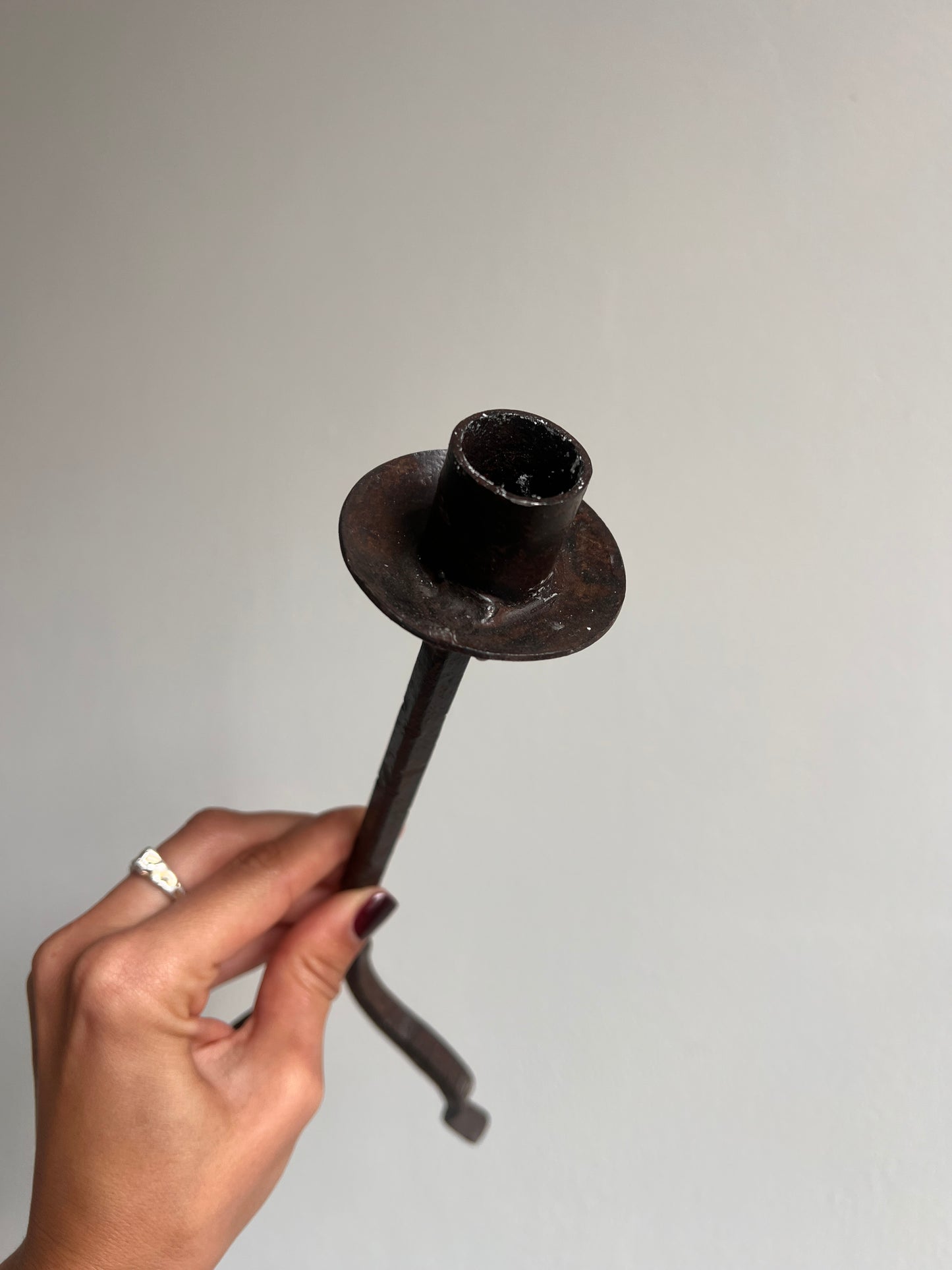 PAIR OF IRON CANDLE STICKS