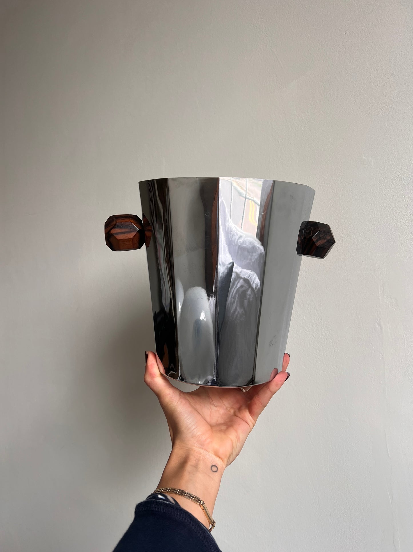 CHROME ART DECO ICE BUCKET