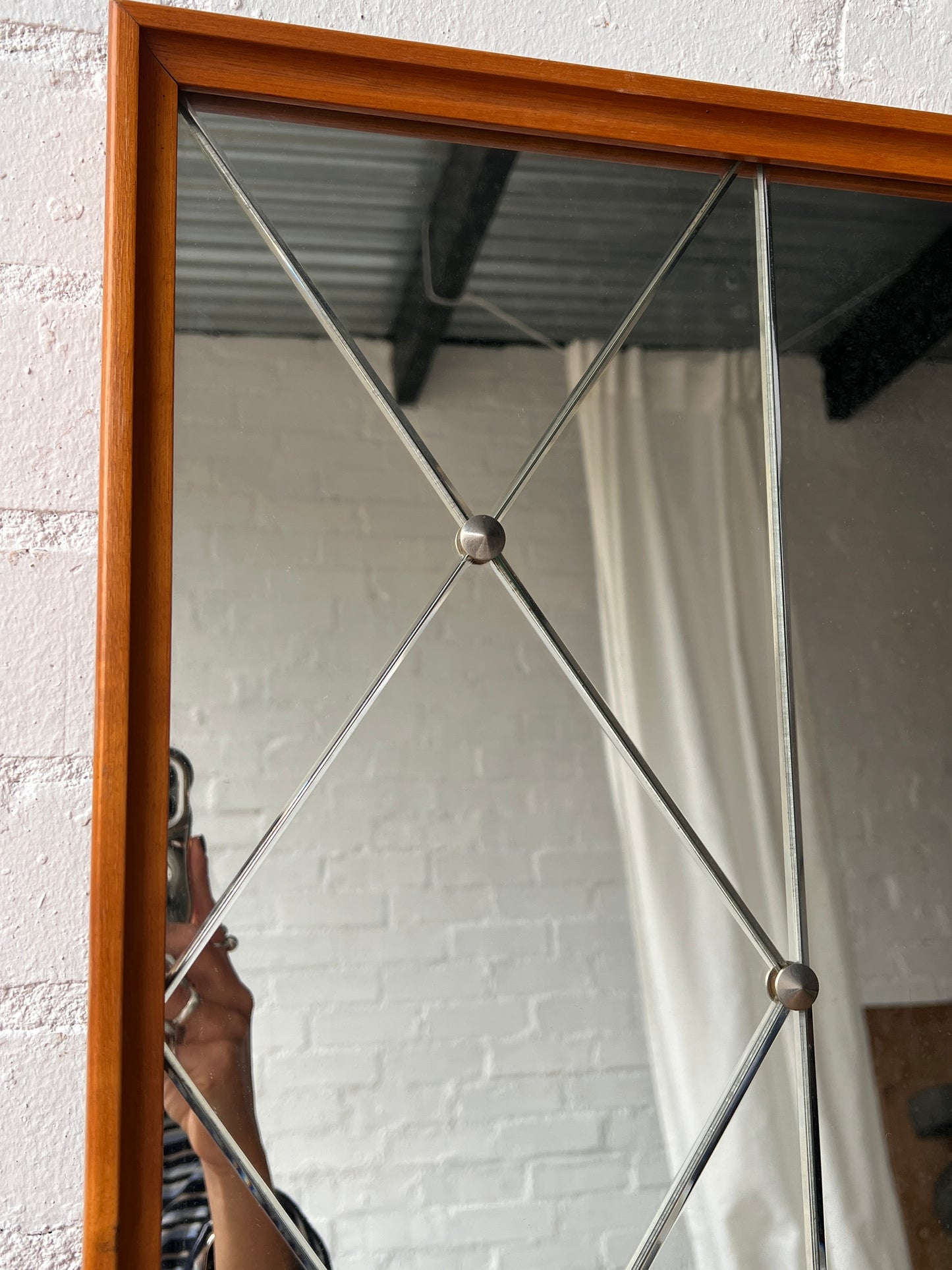 LARGE SWEDISH DIAMOND SECTIONAL MIRROR