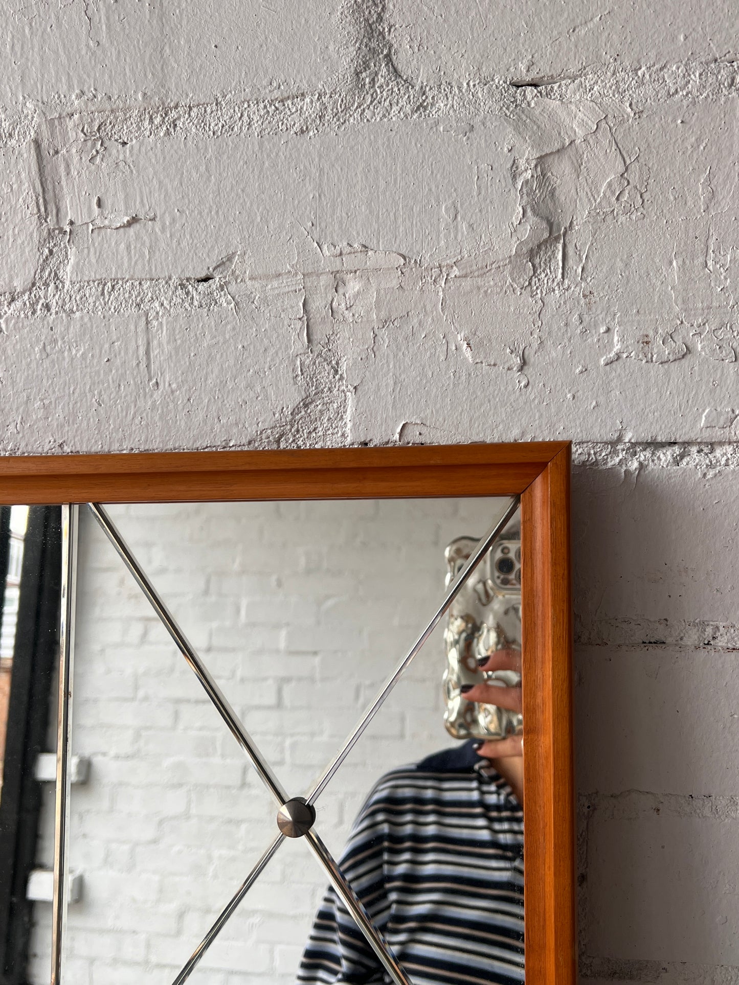 LARGE SWEDISH DIAMOND SECTIONAL MIRROR