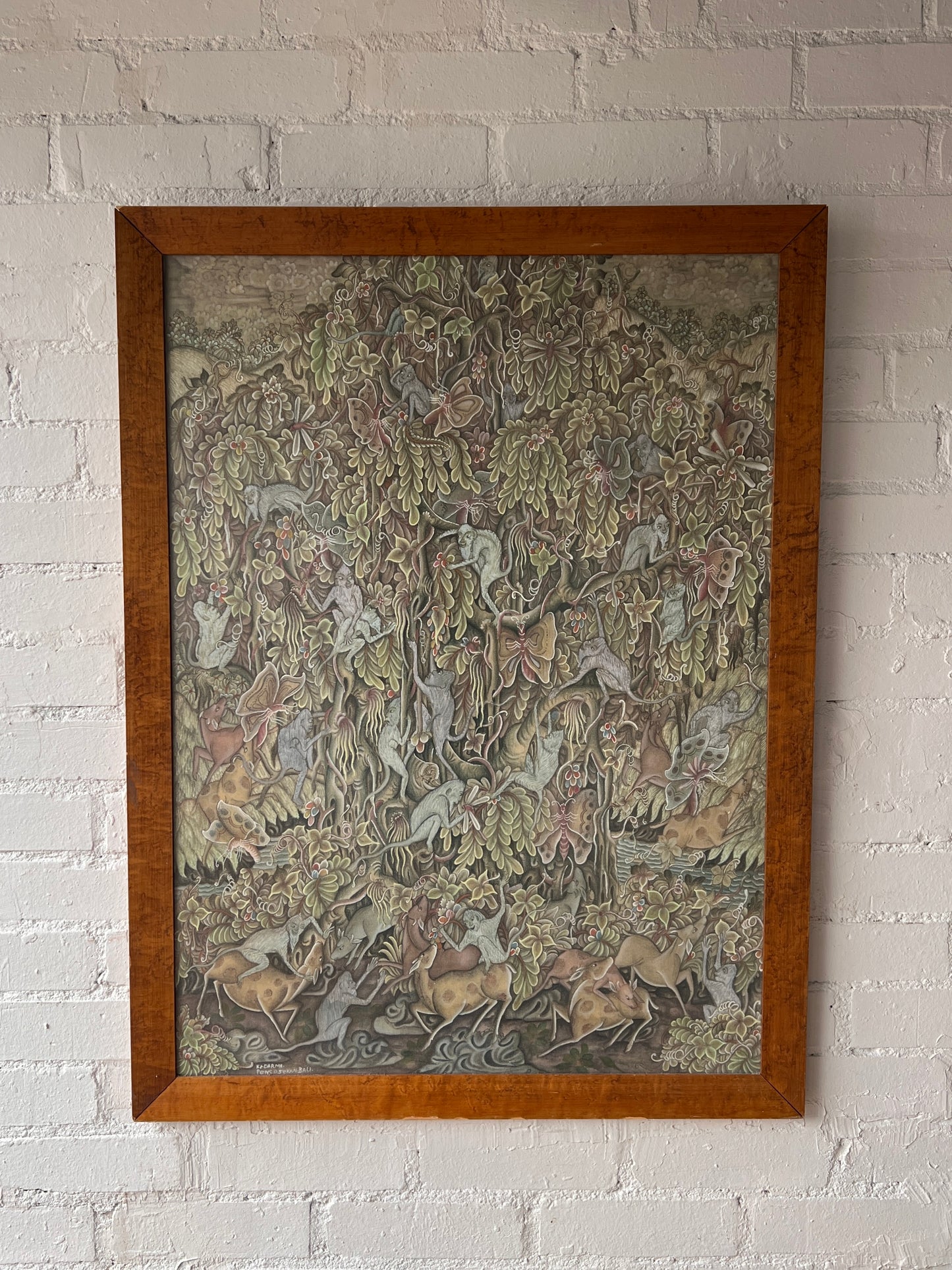 LARGE BALI ILLUSTRATION ON SILK