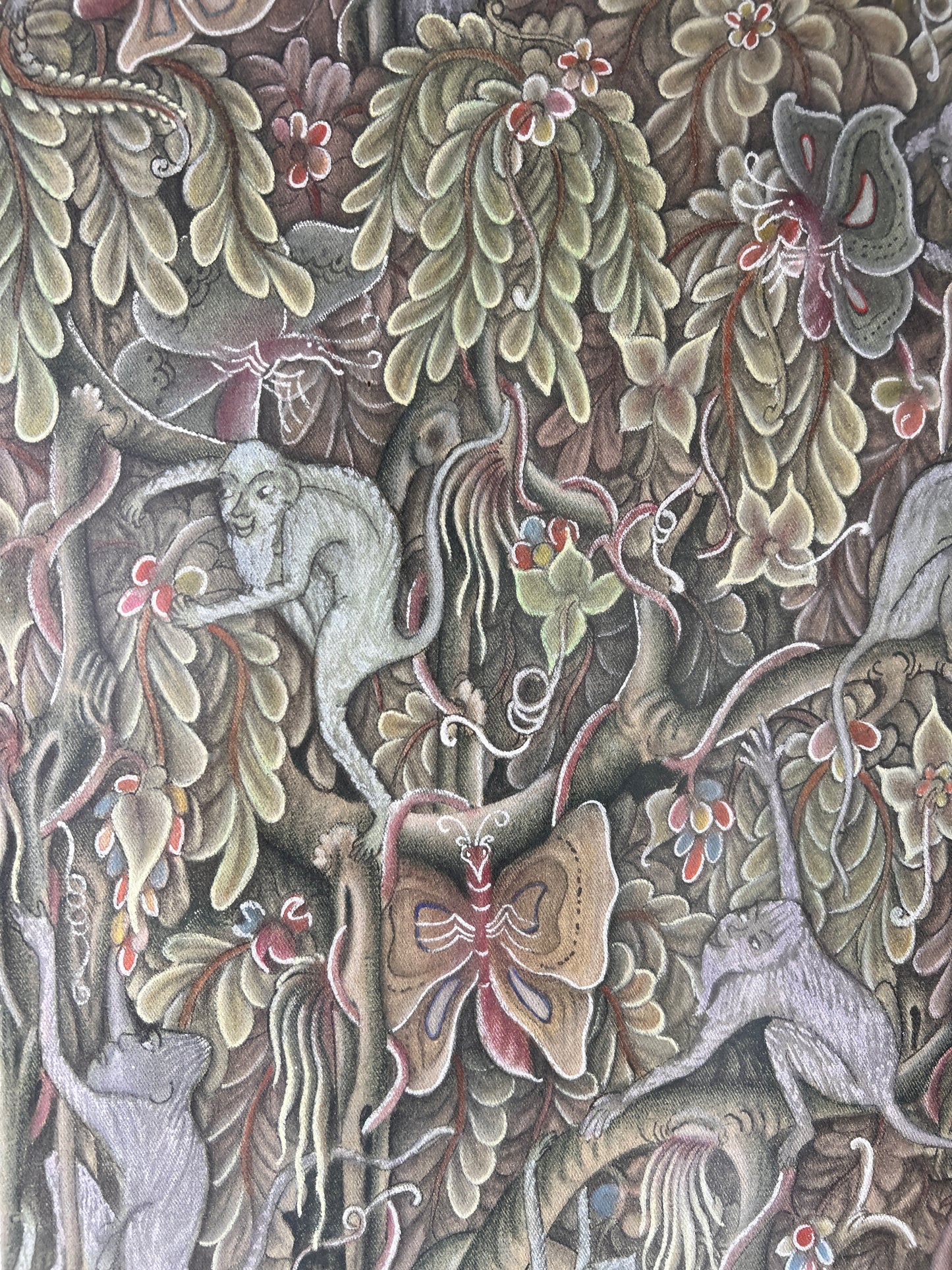 LARGE BALI ILLUSTRATION ON SILK
