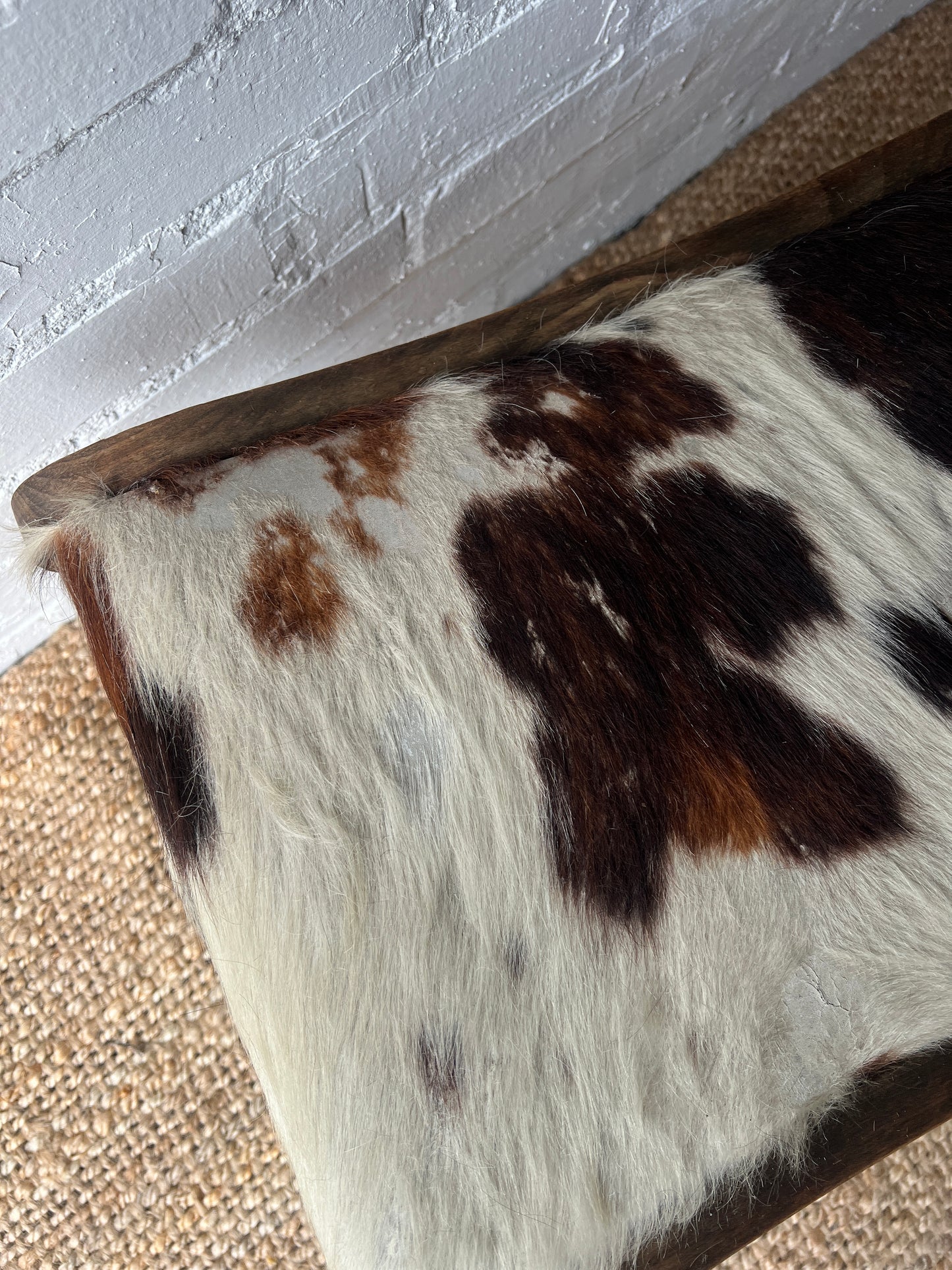 COW HIDE STOOL WITH STARS