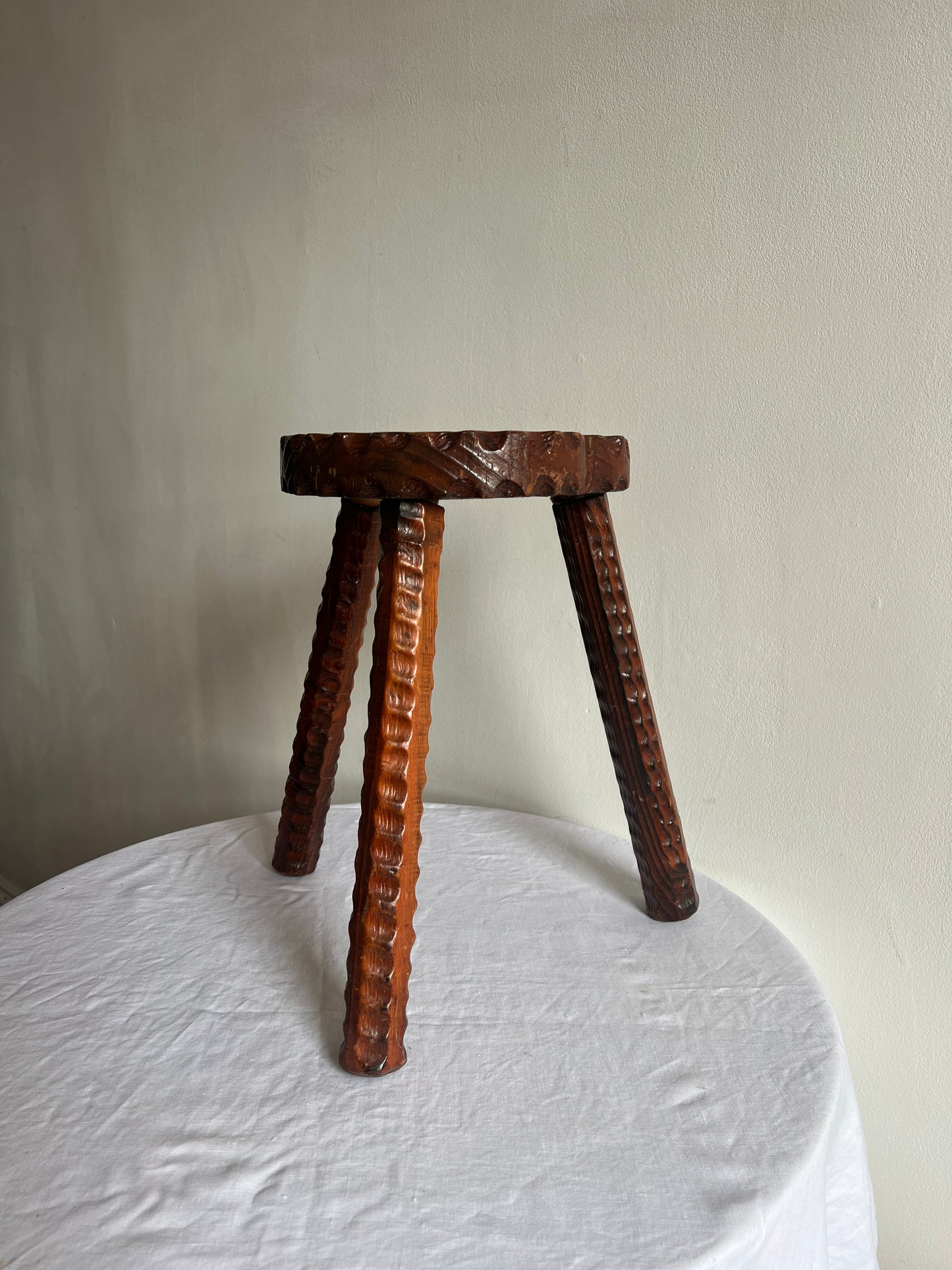 CHALET STYLE WOODEN STOOL