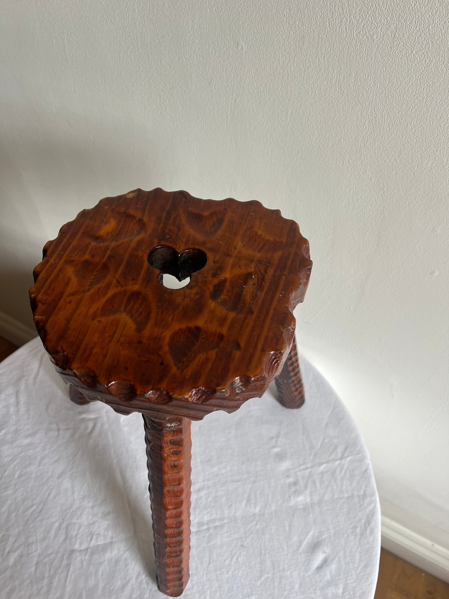 CHALET STYLE WOODEN STOOL