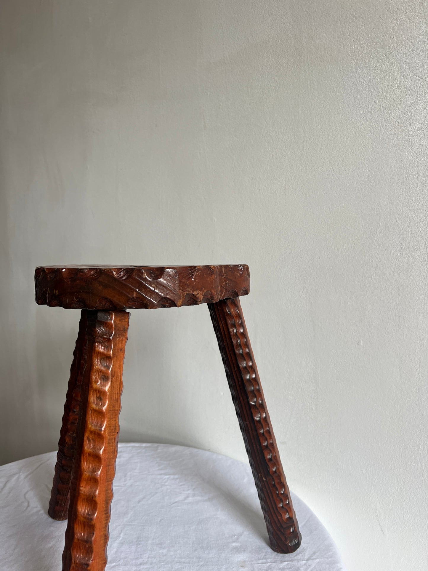CHALET STYLE WOODEN STOOL