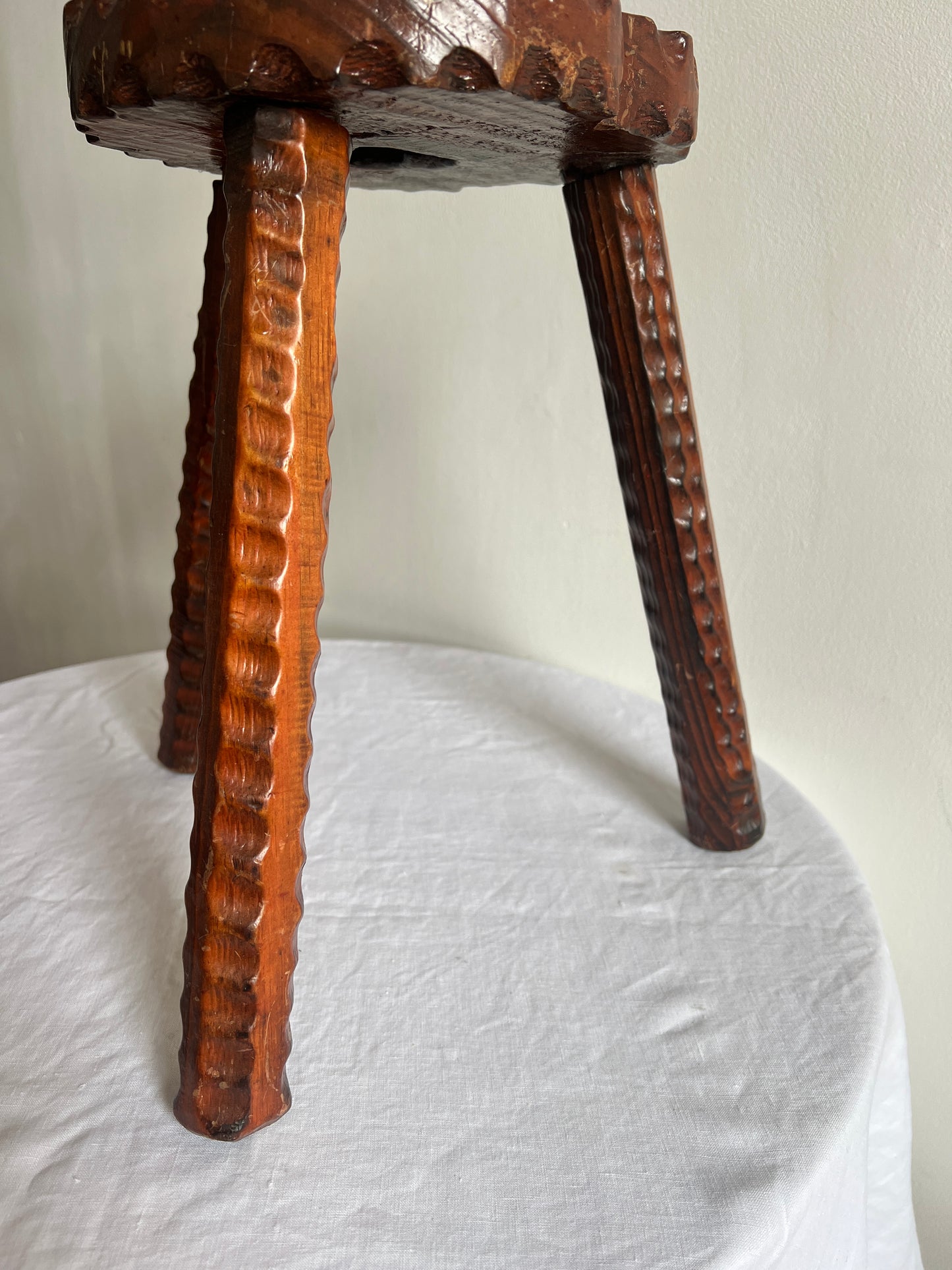 CHALET STYLE WOODEN STOOL