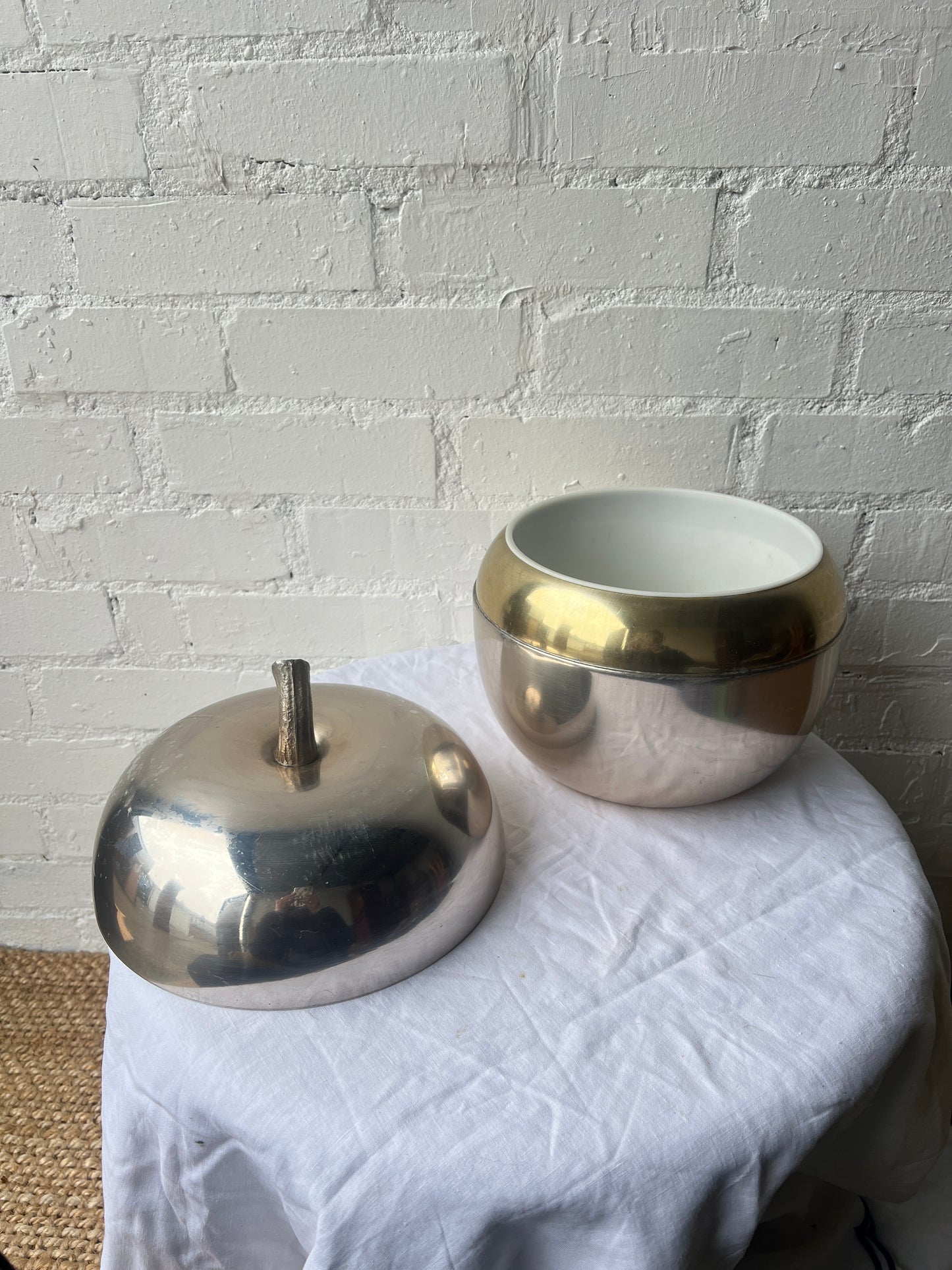 70s CHROME ITALIAN APPLE ICE BUCKET