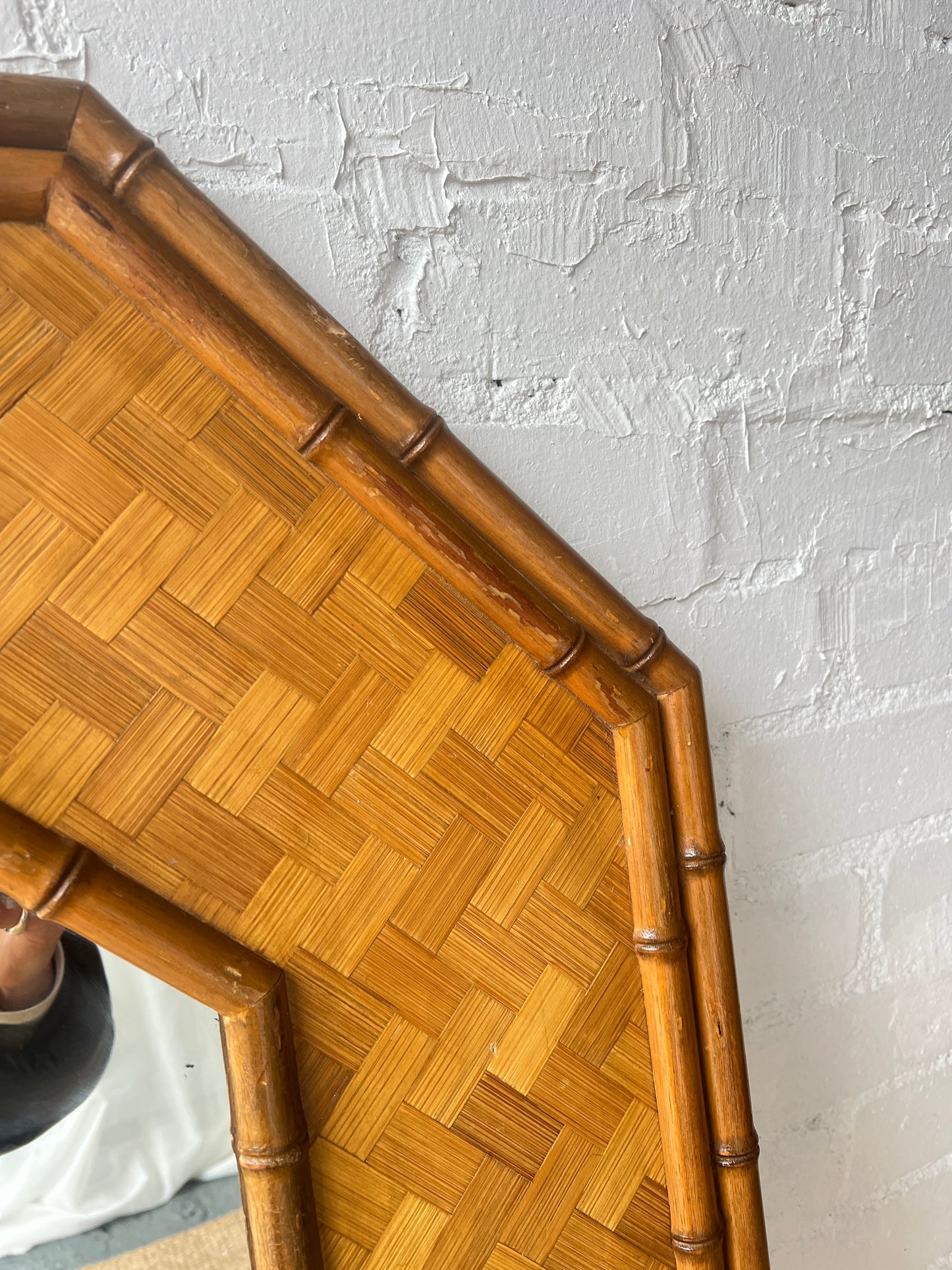 LARGE OCTAGONAL BAMBOO MIRROR