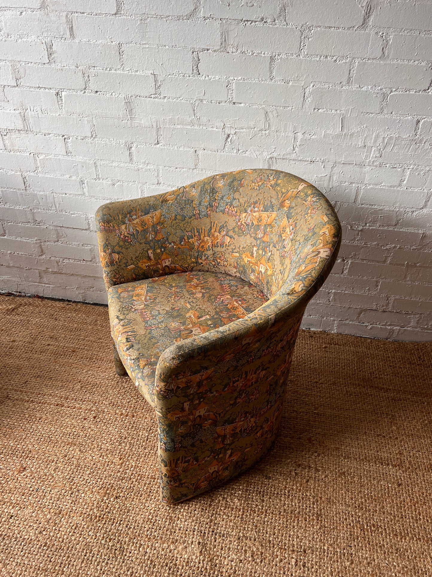 FRENCH FAIRYTALE BARREL BACK ARMCHAIRS