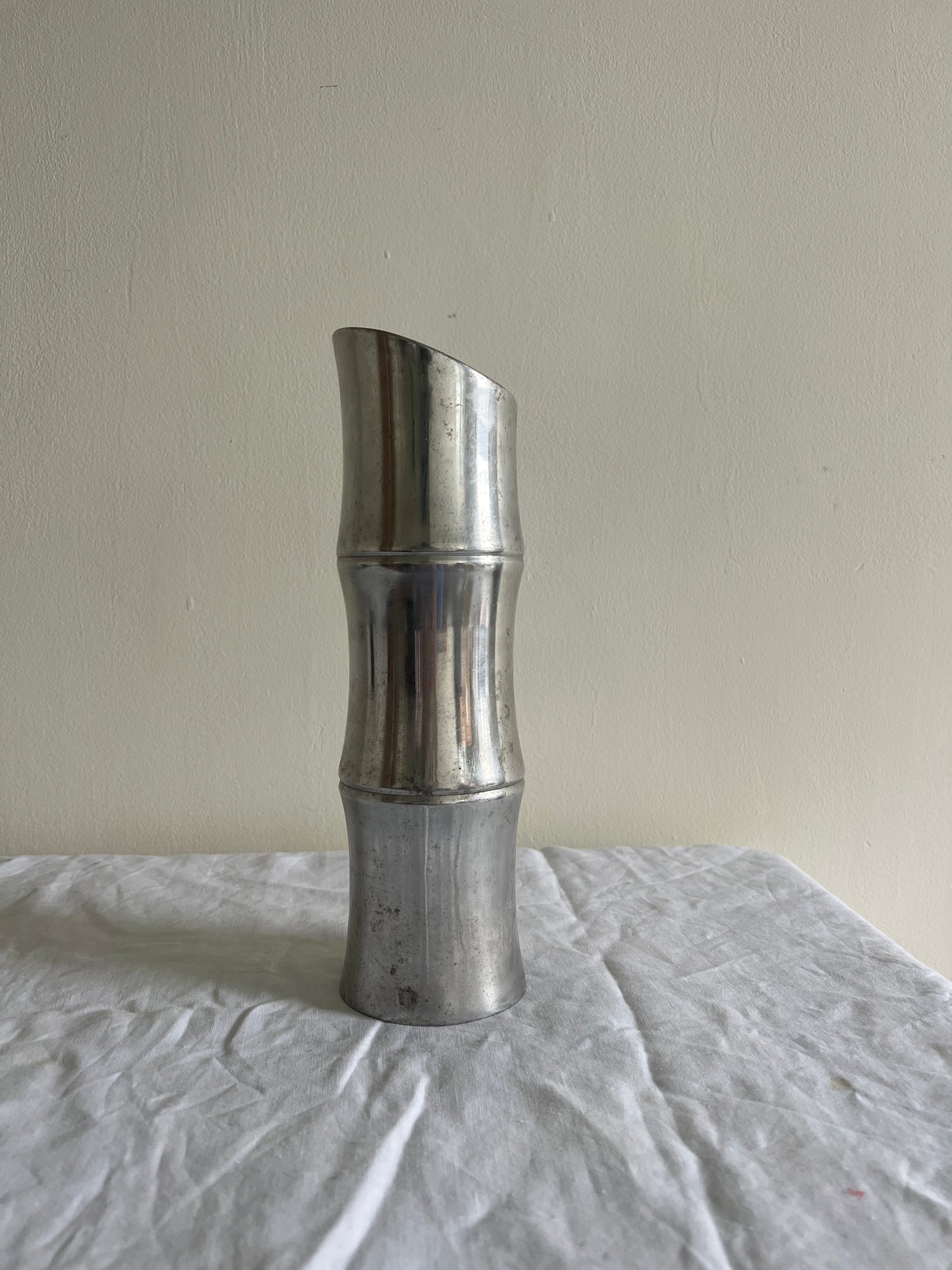 ALUMINIUM CAST BAMBOO VASE