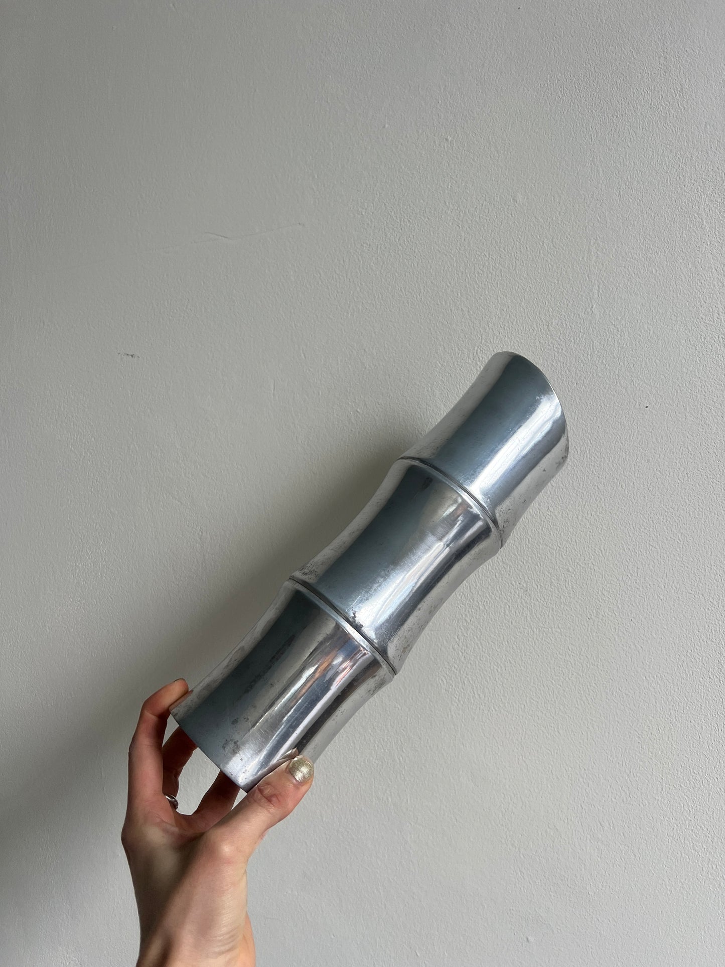 ALUMINIUM CAST BAMBOO VASE