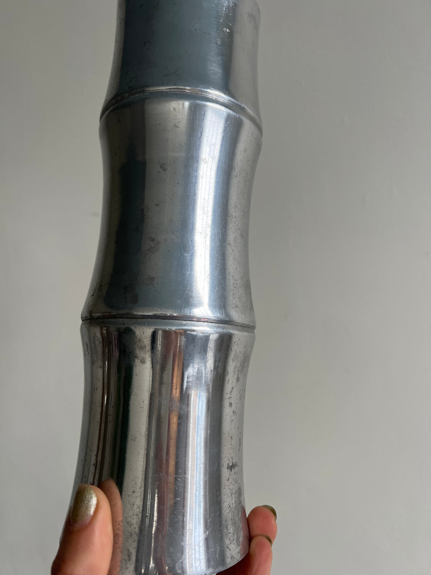 ALUMINIUM CAST BAMBOO VASE