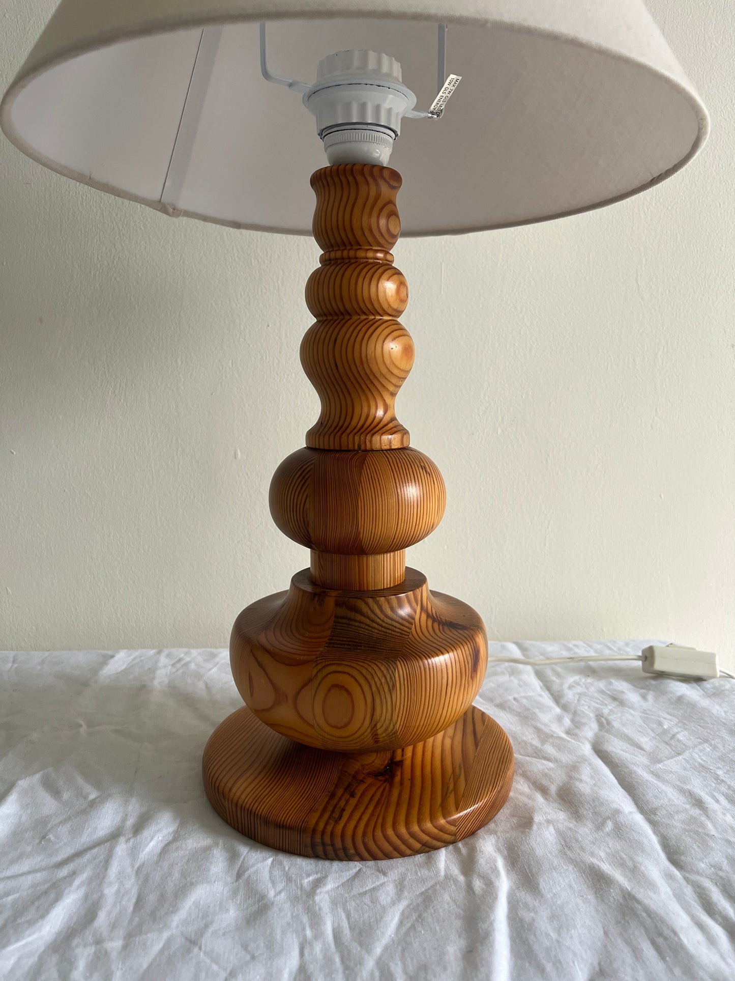 70S SWEDISH PINE TABLE LAMP