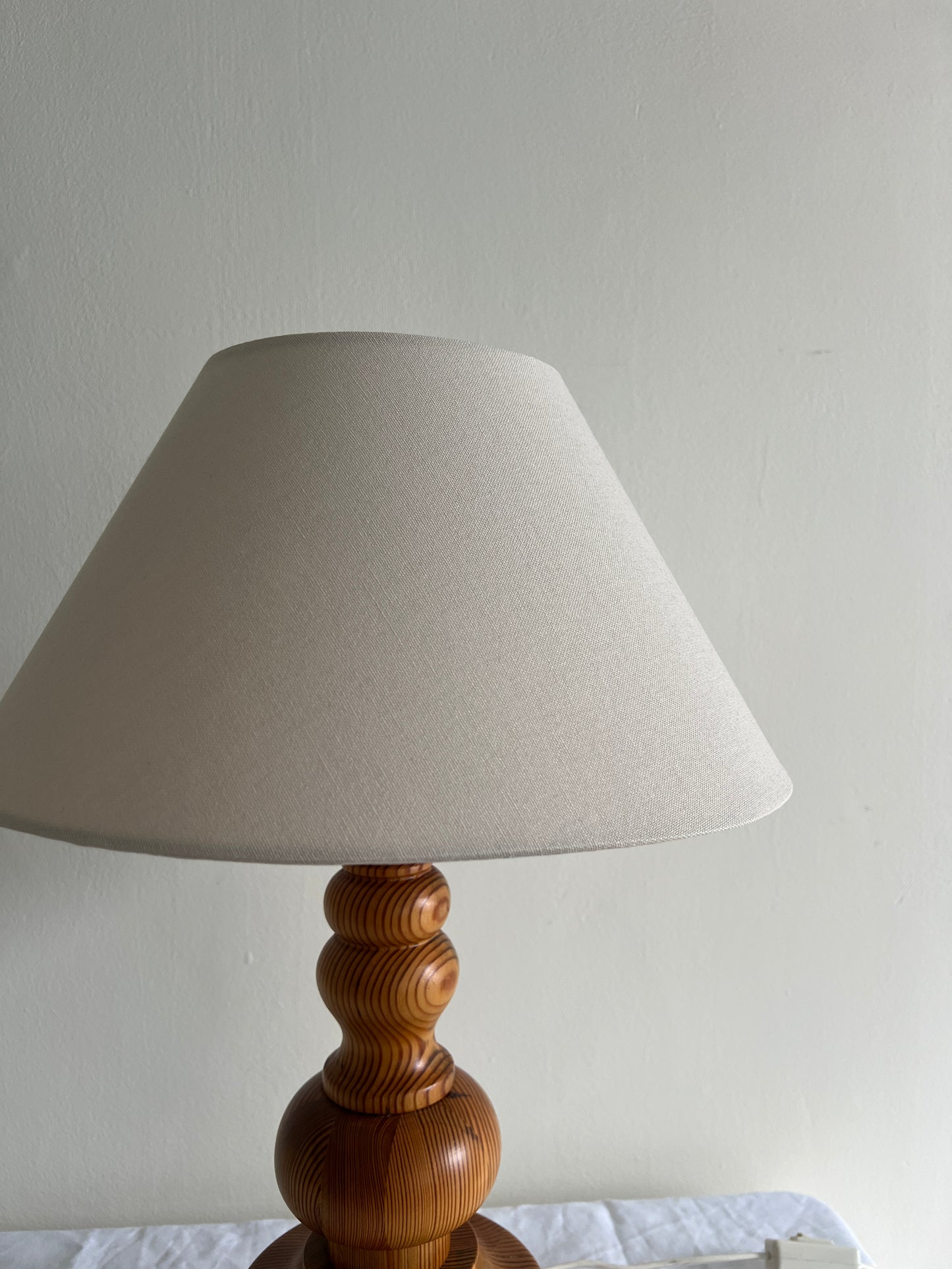 70S SWEDISH PINE TABLE LAMP