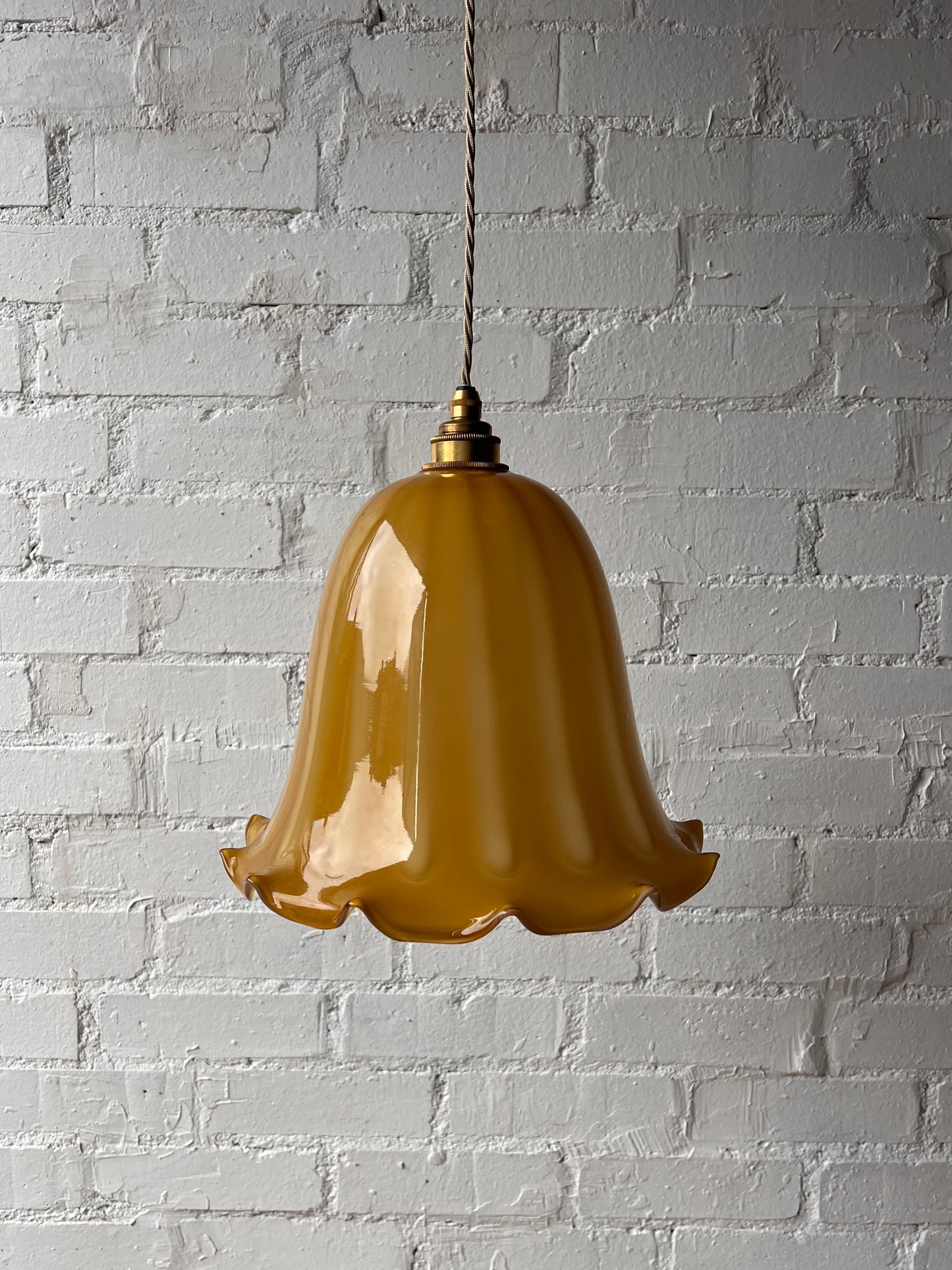 YELLOW STRIPE GLASS CEILING PENDANT