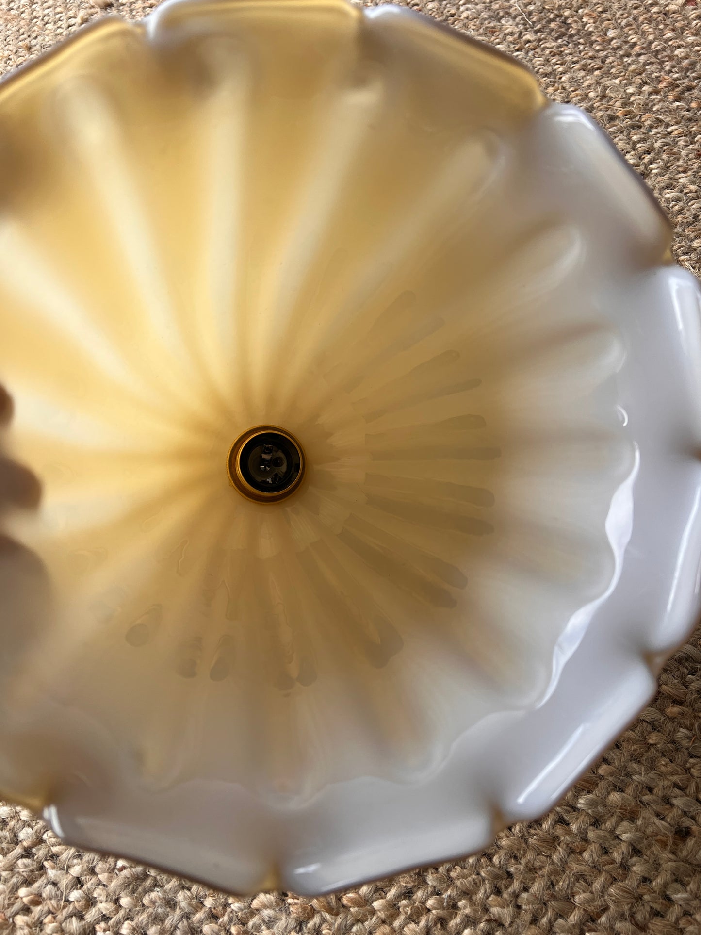 YELLOW STRIPE GLASS CEILING PENDANT