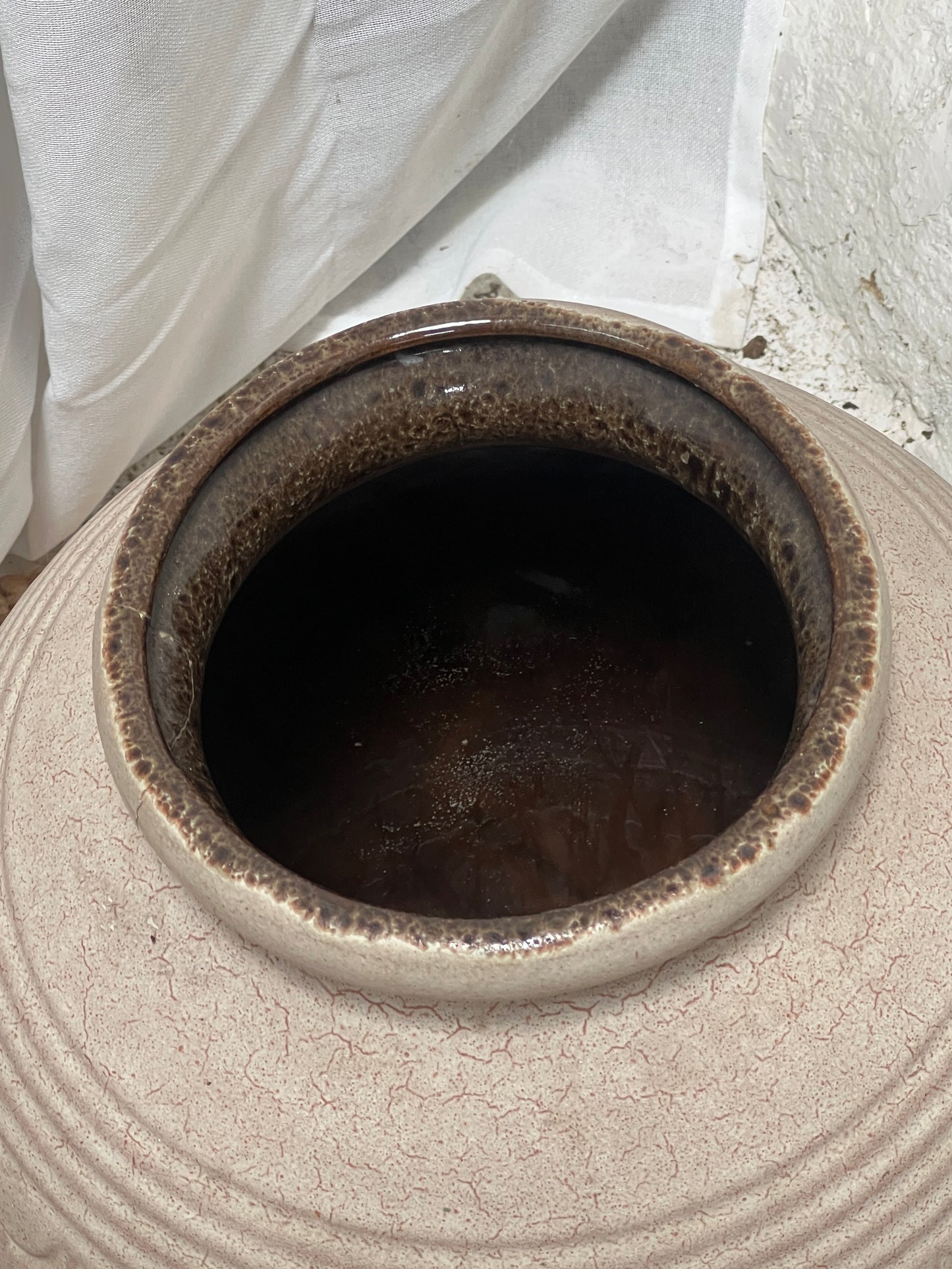 WEST GERMAN CREAM & BROWN VASE