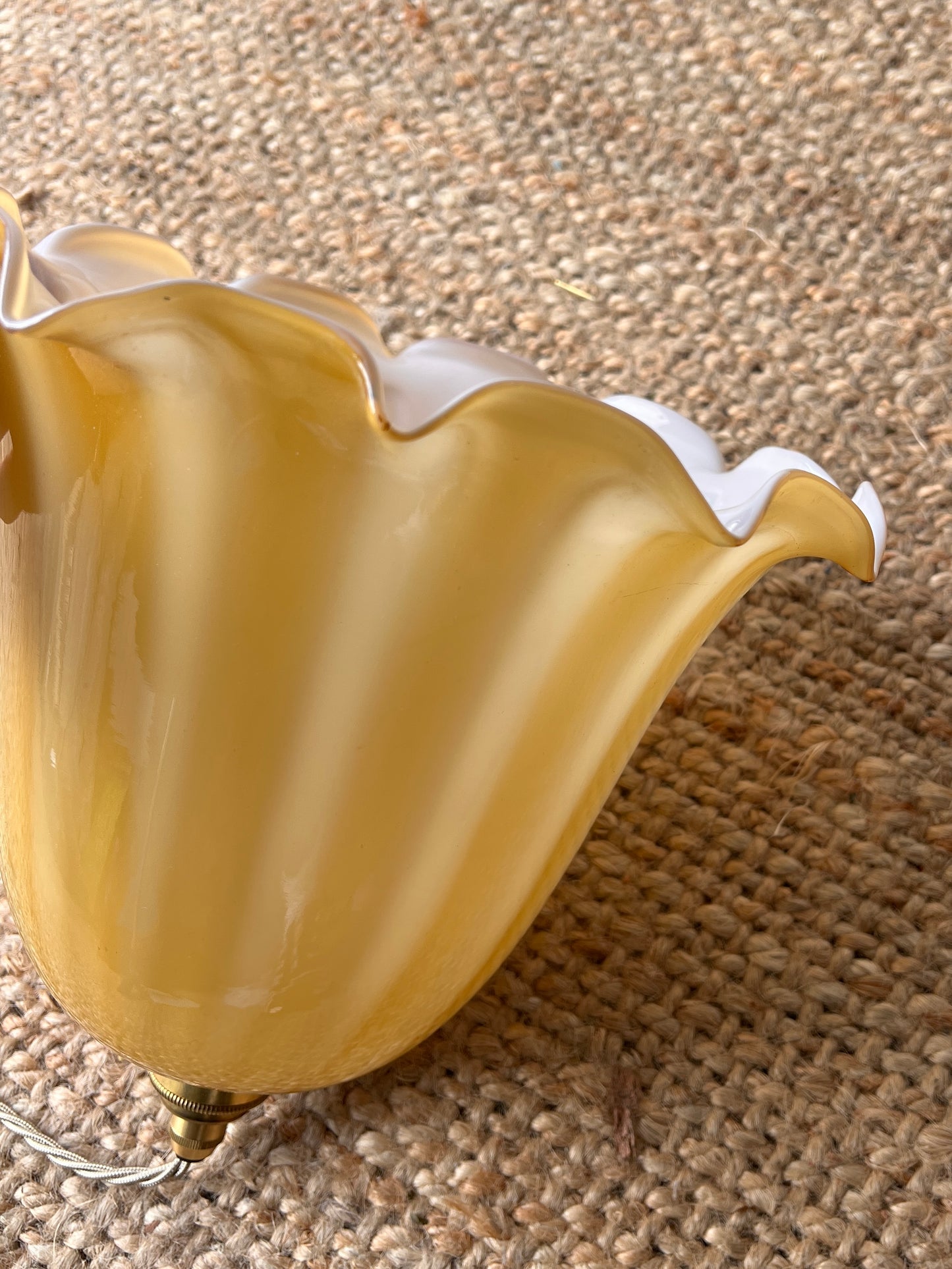 YELLOW STRIPE GLASS CEILING PENDANT