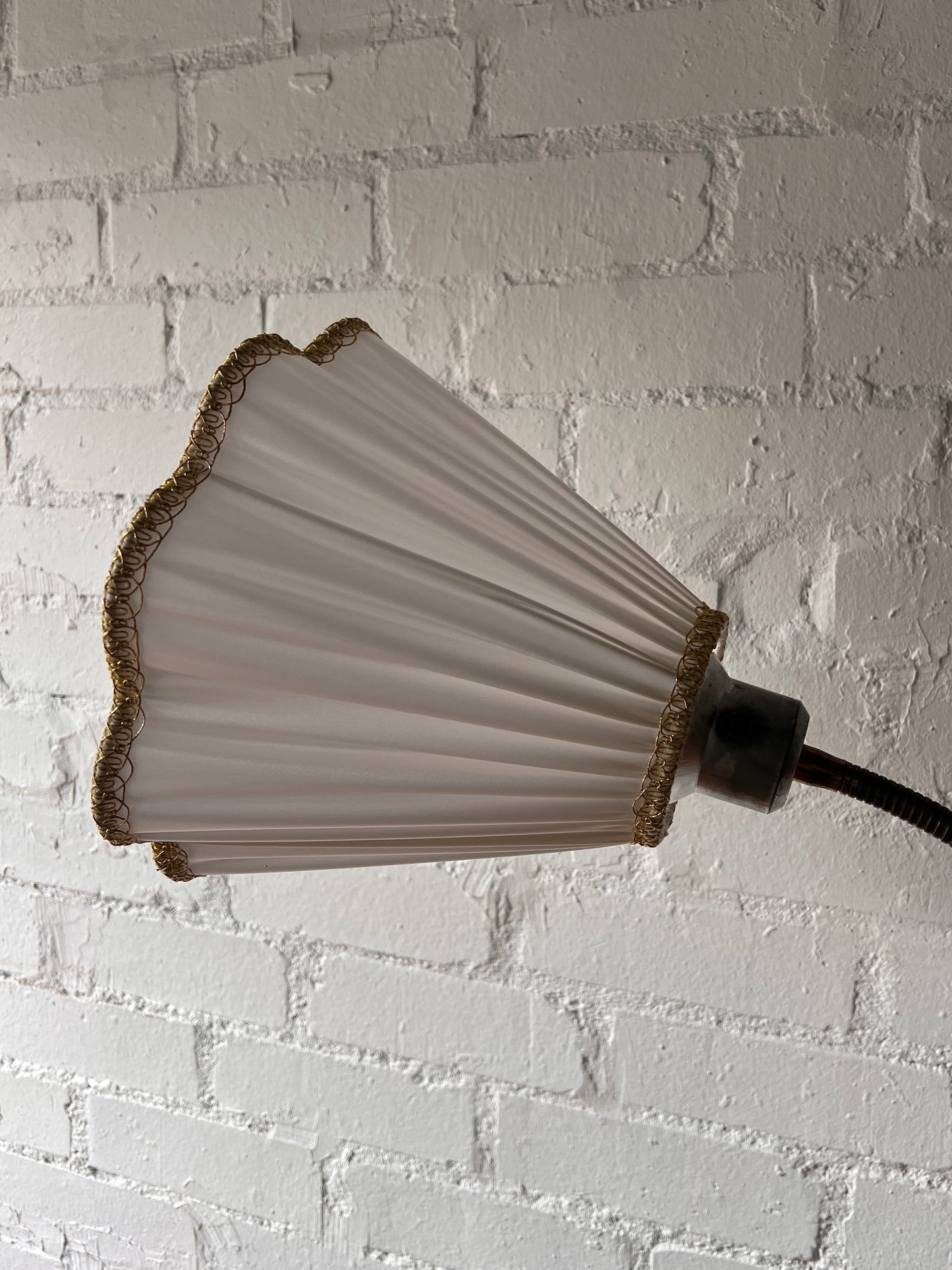 TWO ARM SWEDISH BRASS FLOOR LAMP