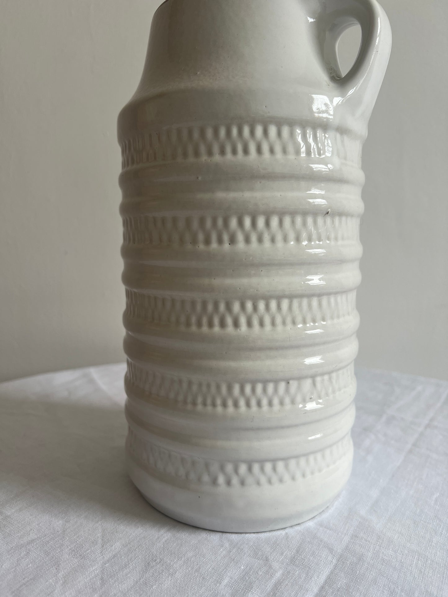Mid Century East German tall white ceramic vase