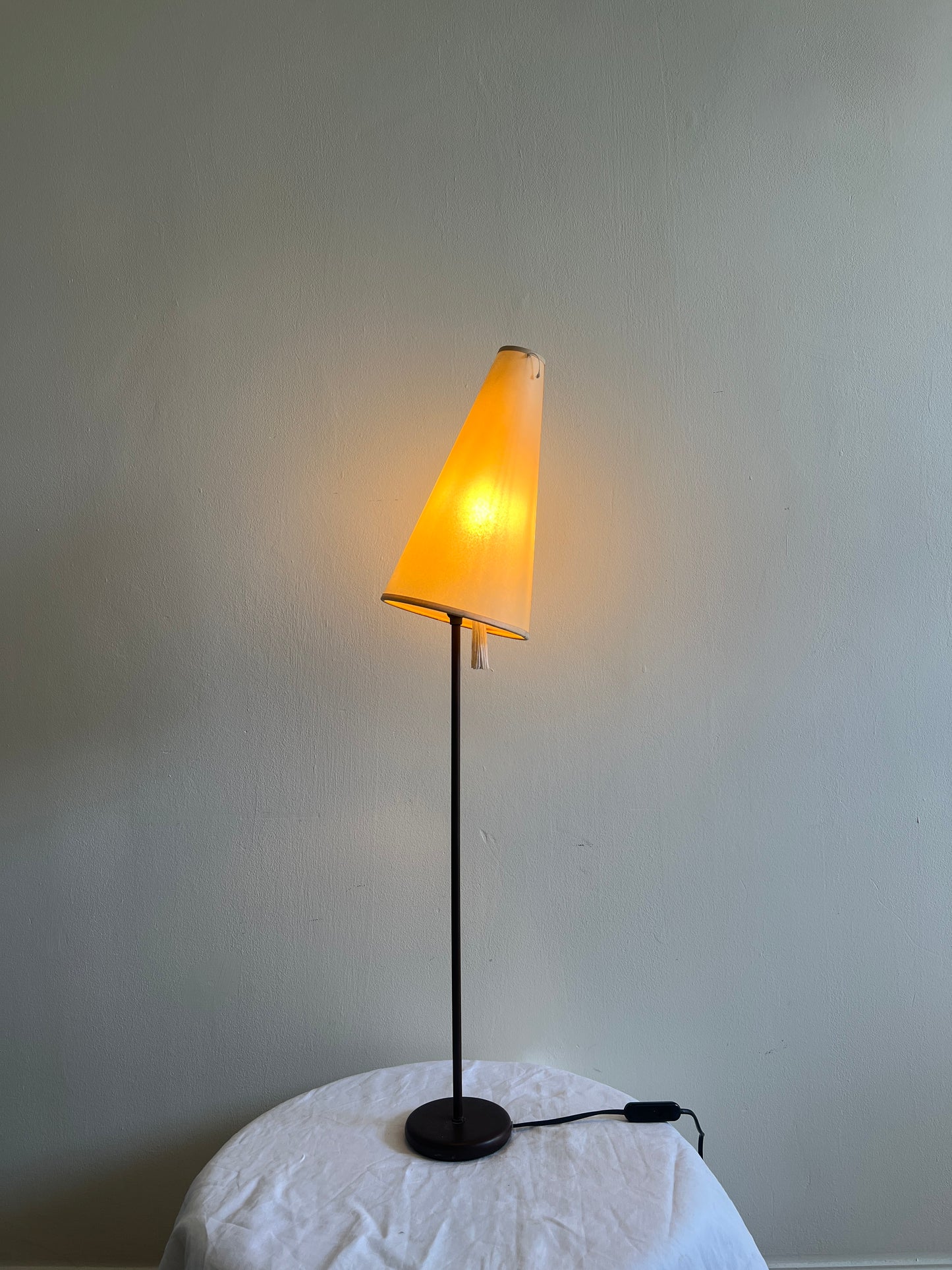 80S FRENCH LAMP WITH PARCHMENT SHADE